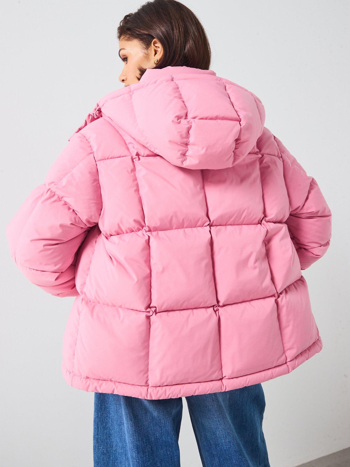  image of tommy-jeans-alaska-grid-down-coat-pink