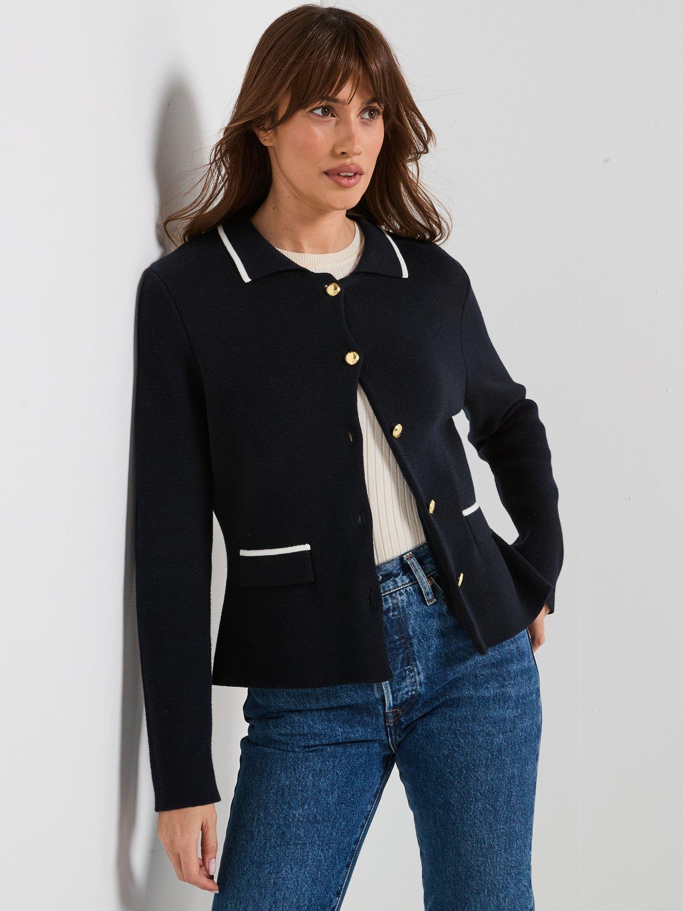 undefined Colleen Knitted Cardigan - Navy