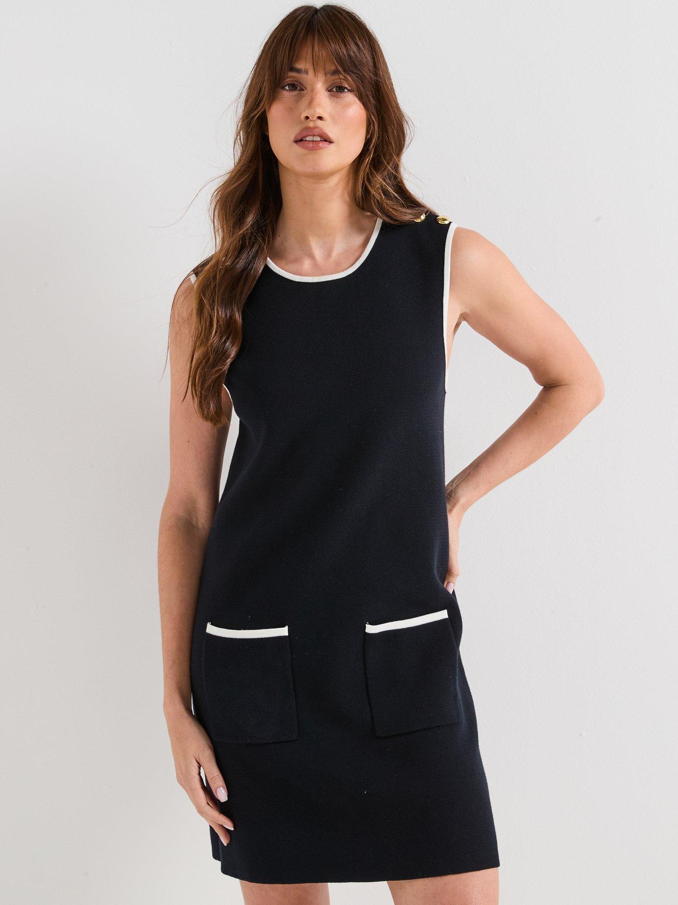 undefined Colleen Knitted Mini Dress - Navy