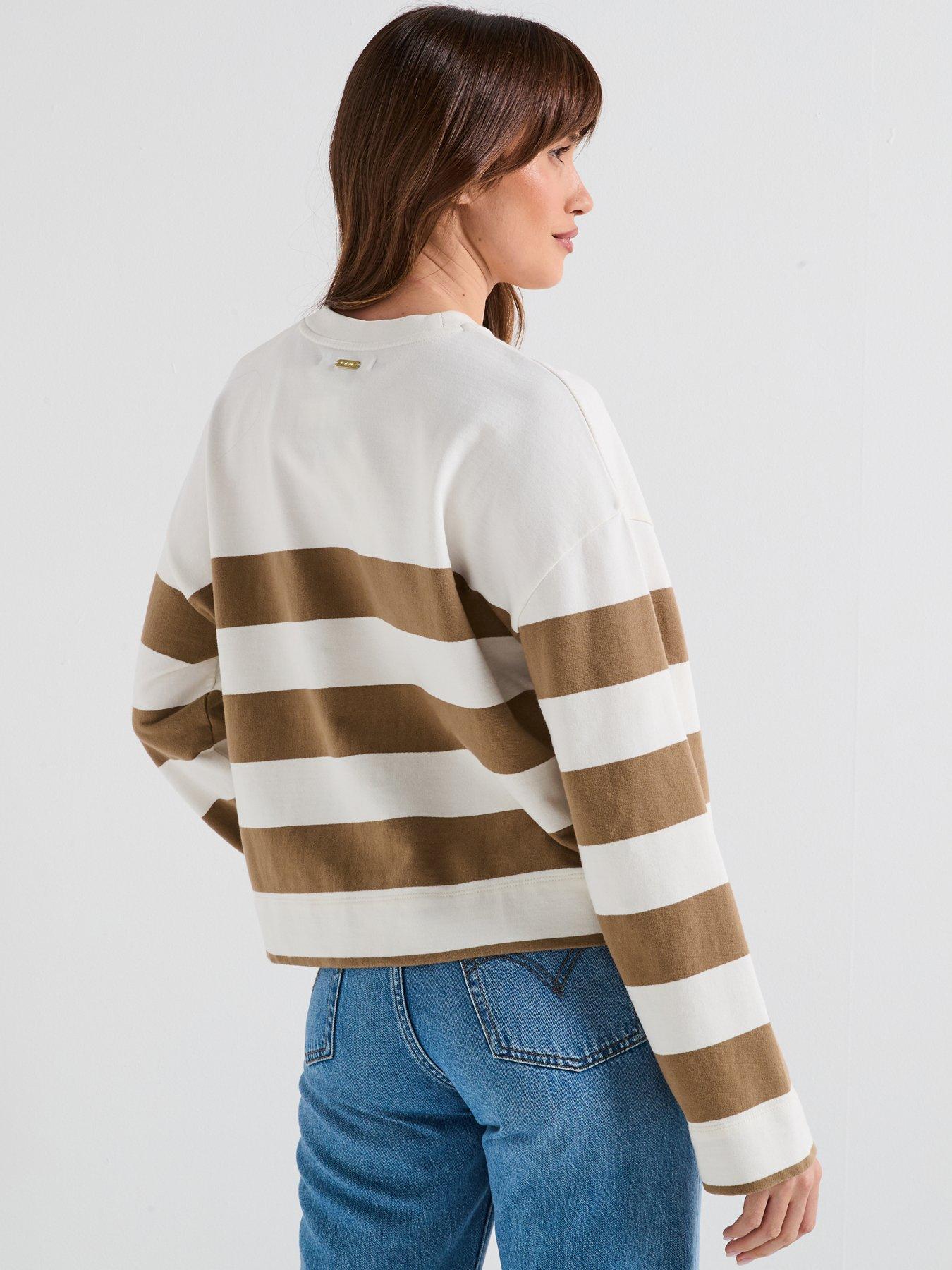 Image 2 of 6 of Barbour Faye Striped Sweatshirt - Beige