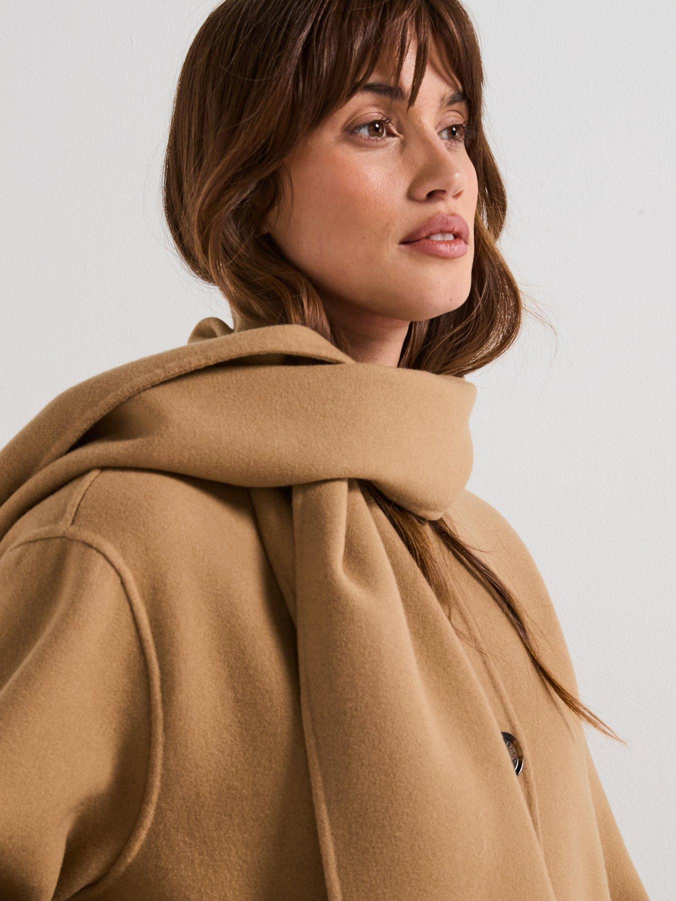 Image 4 of 6 of Barbour Clementine Wool Scarf Coat - Brown