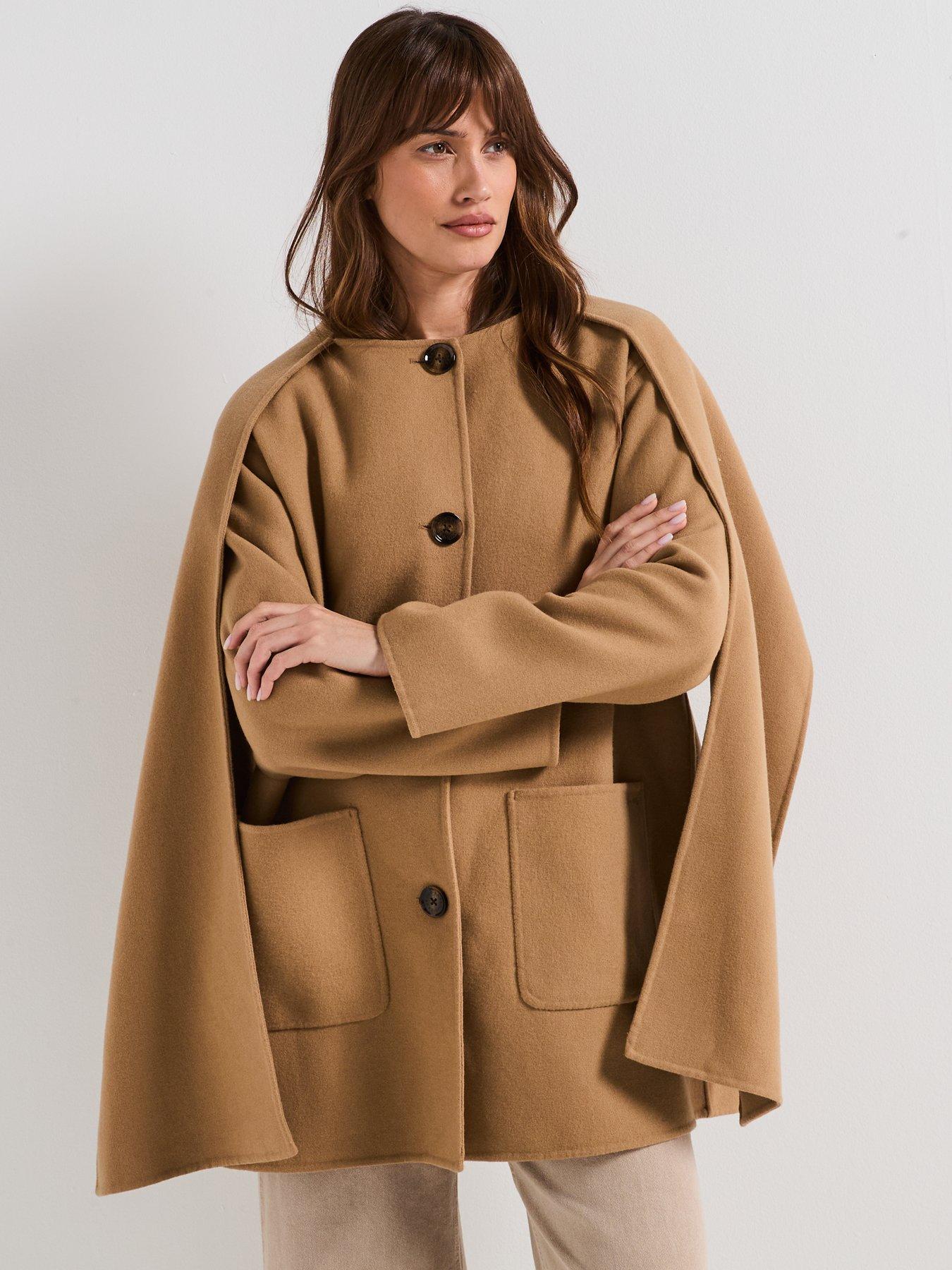 Image 5 of 6 of Barbour Clementine Wool Scarf Coat - Brown