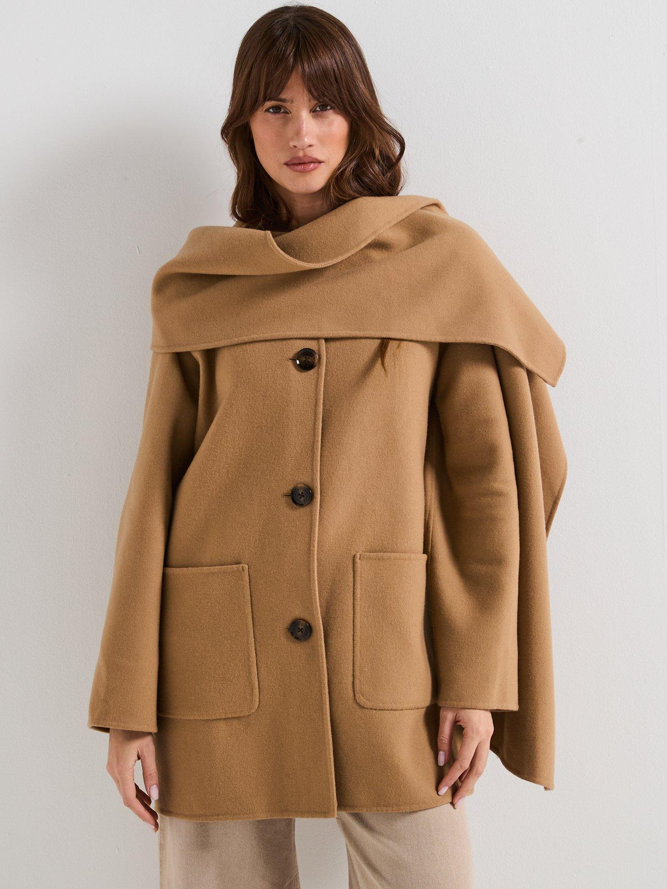 Image 6 of 6 of Barbour Clementine Wool Scarf Coat - Brown