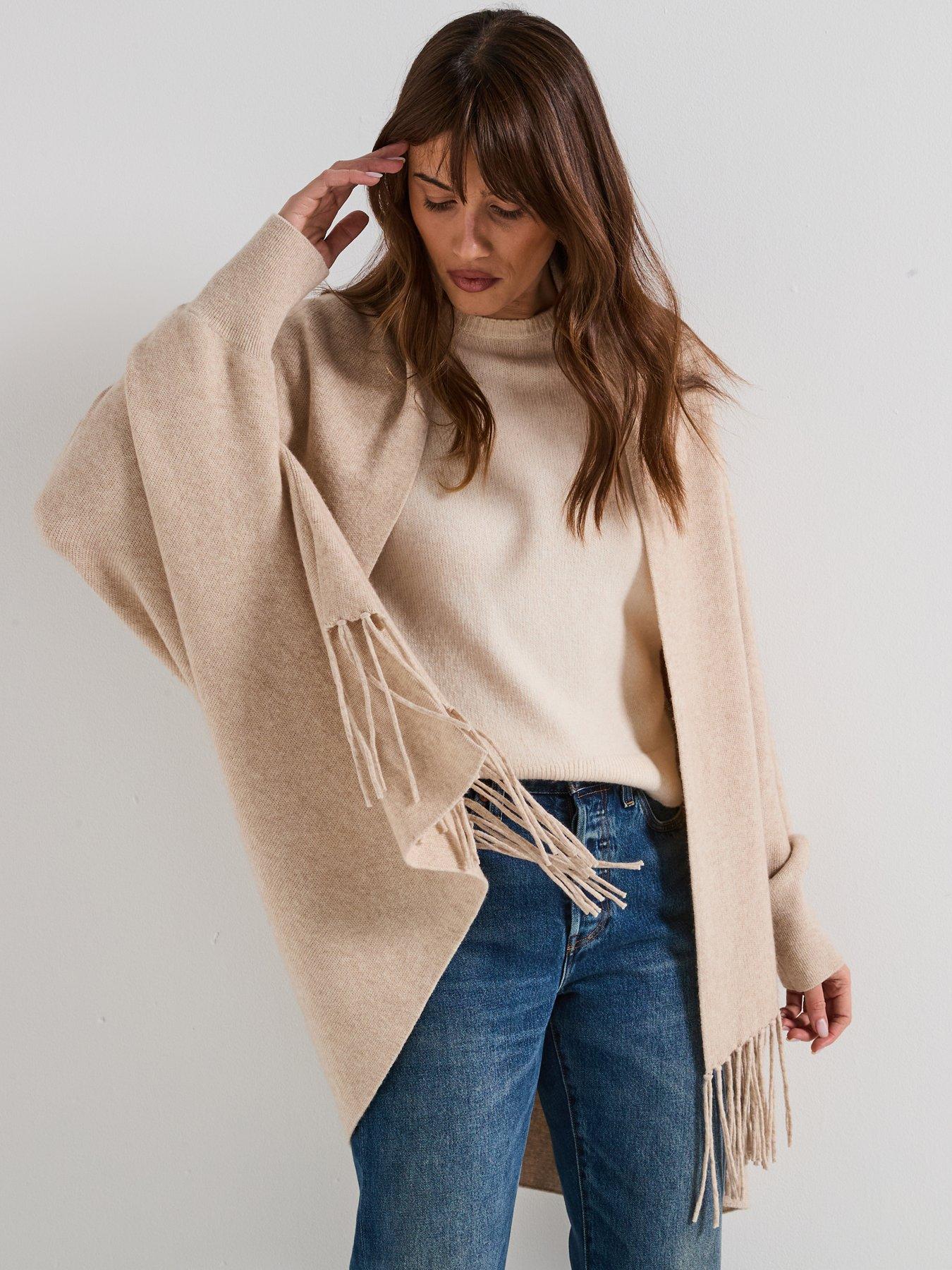 undefined Tabitha Knit Cape - Beige