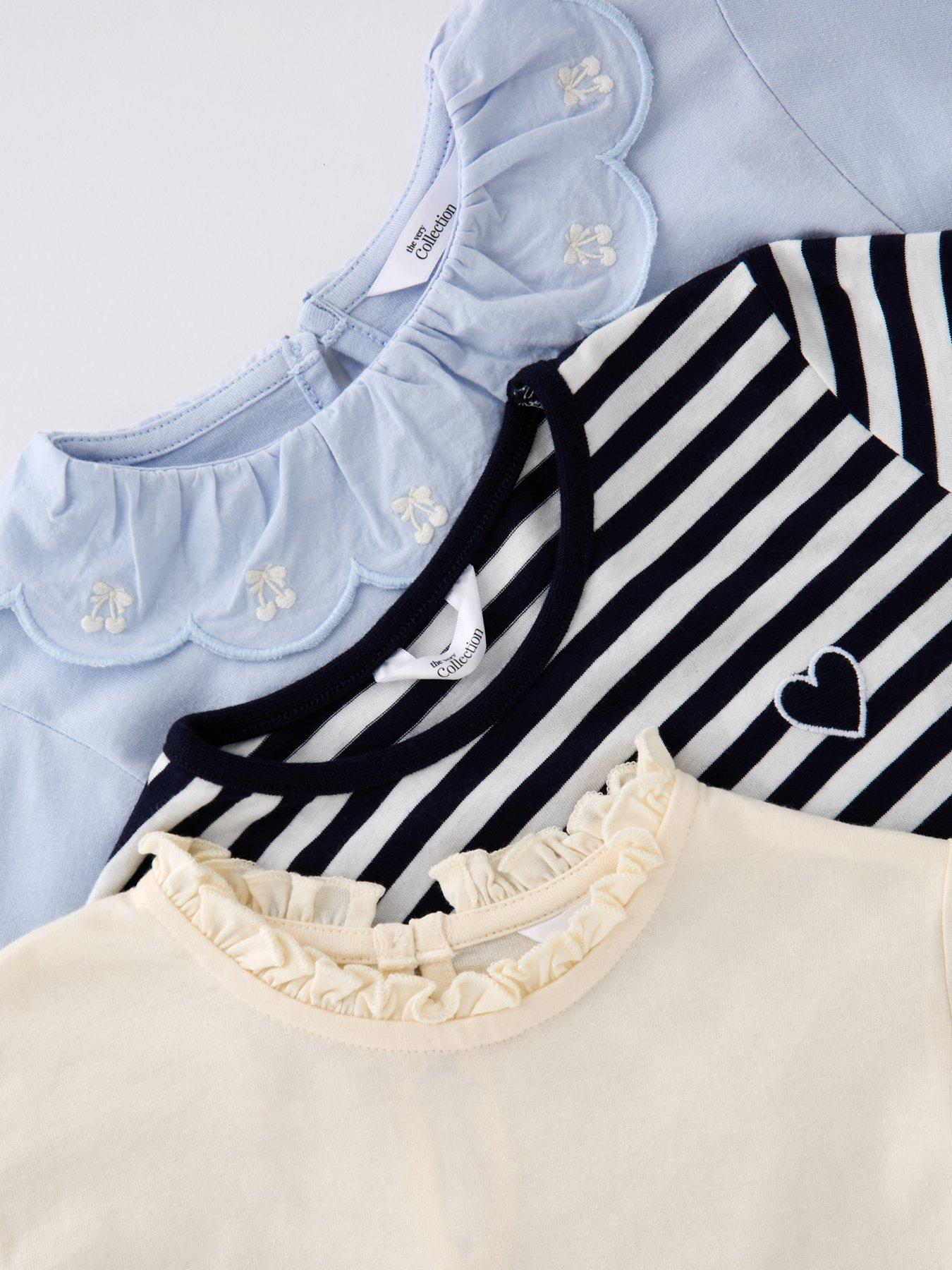 Image 4 of 5 of The Very Collection Girls 3 Pack Long Sleeve Tops - Multi