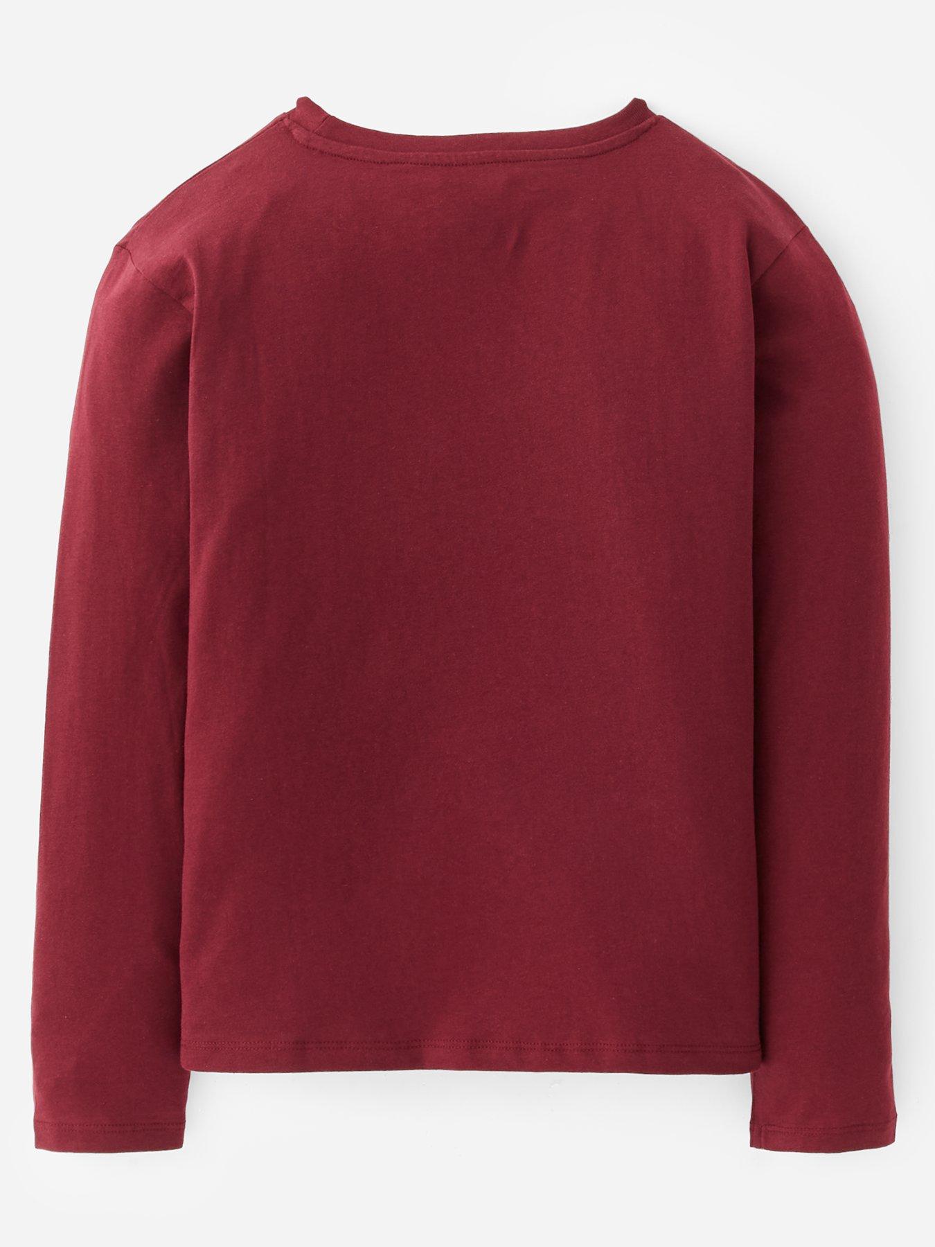 Image 2 of 4 of The Very Collection Girls Festive Disco Long Sleeve Top - Burgundy