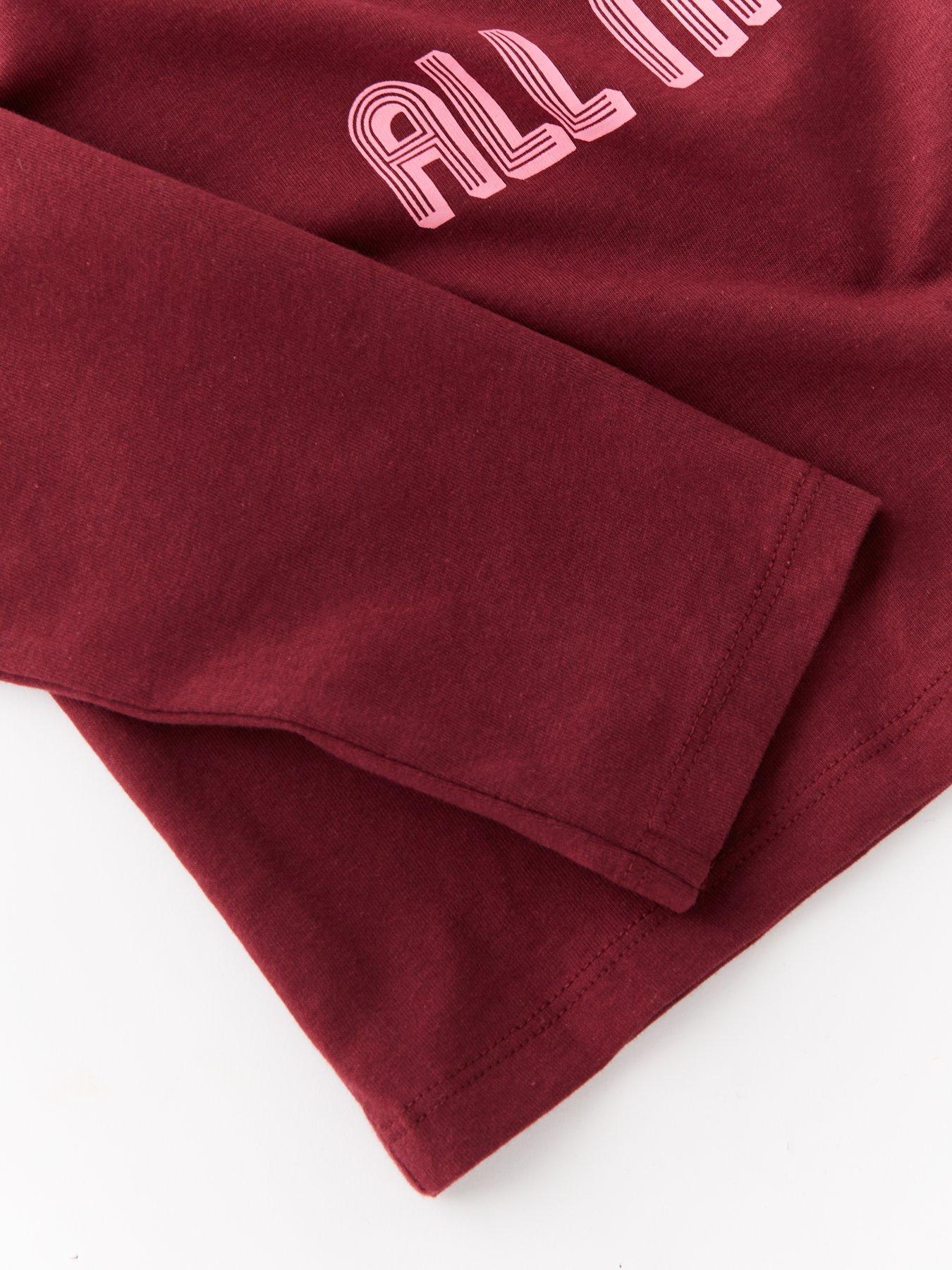 Image 4 of 4 of The Very Collection Girls Festive Disco Long Sleeve Top - Burgundy