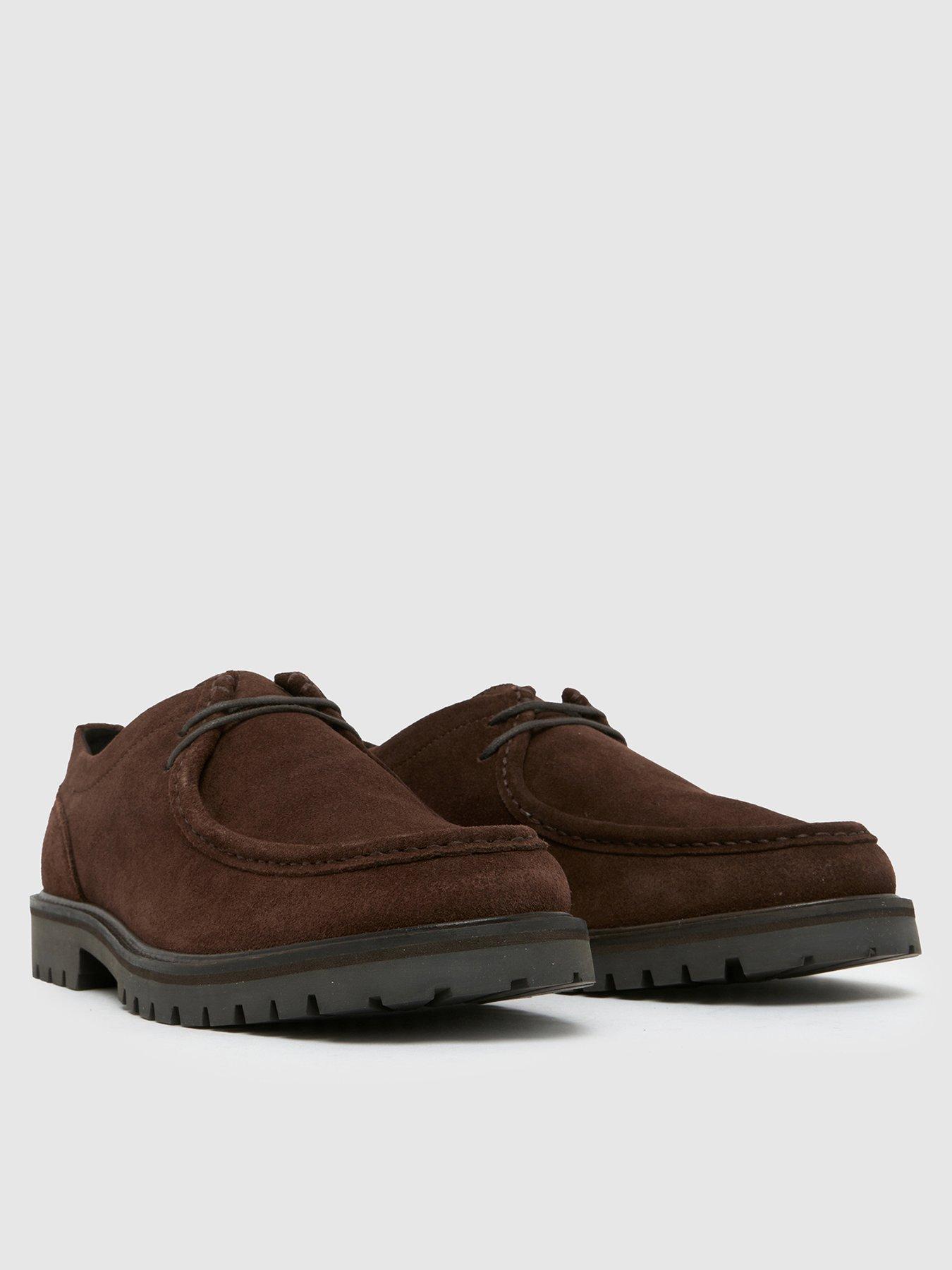 Image 3 of 4 of Schuh Presley Suede Apron Lace Up Shoe - Brown