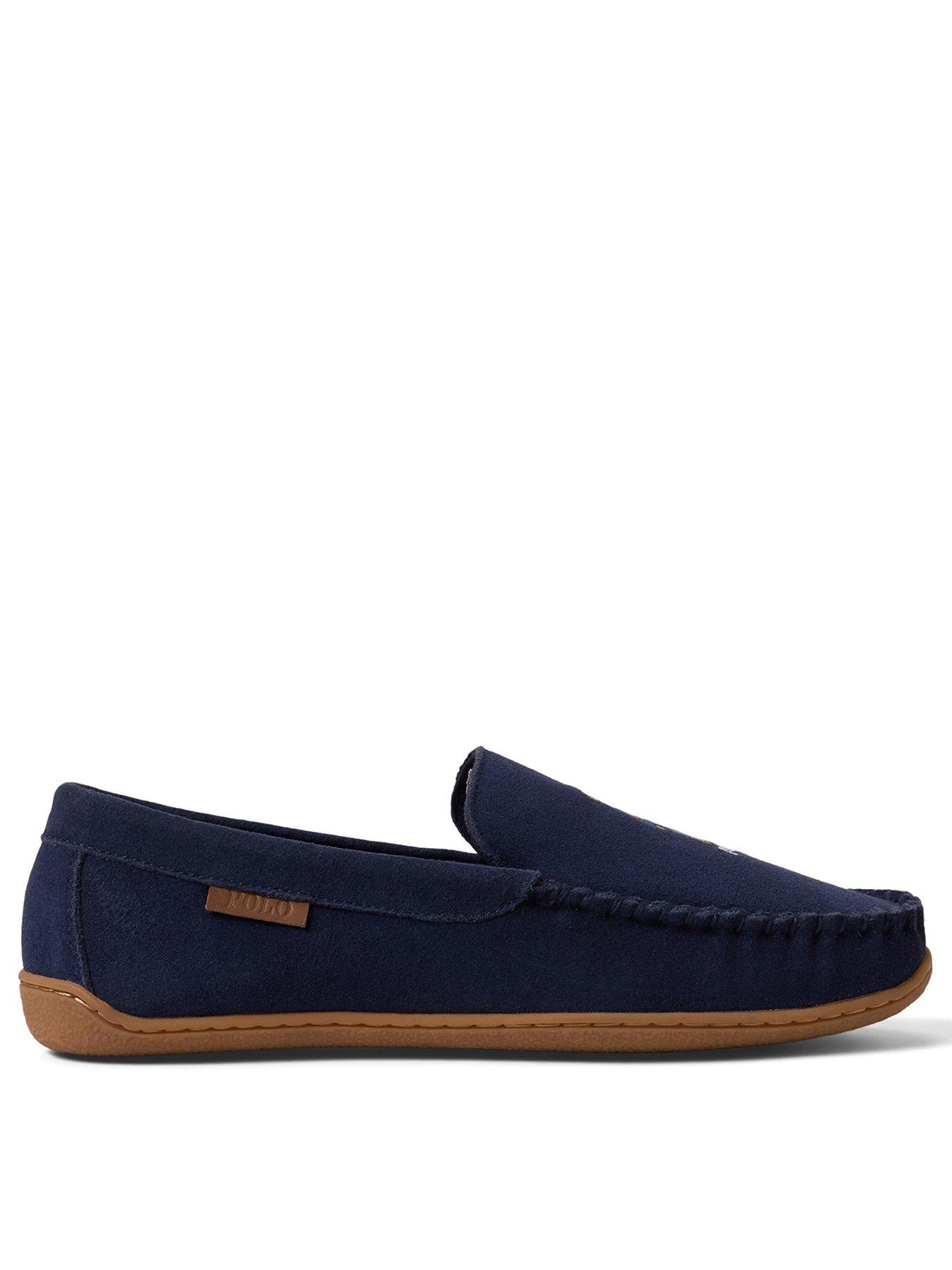 Polo Ralph Lauren Brenan Bear Suede Slippers - Navy