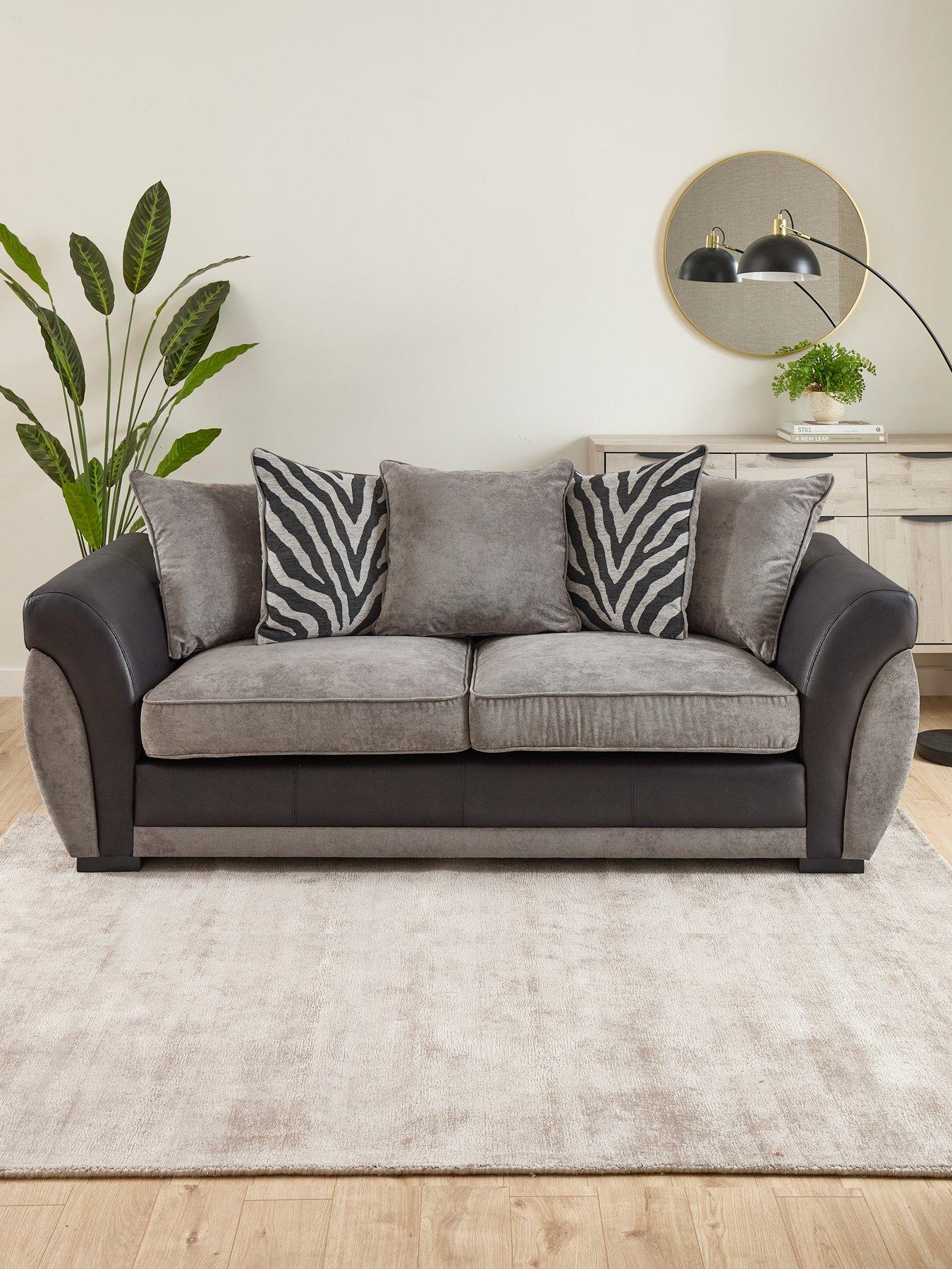 The Very Collection Nova Fabric/Faux Leather 3 Seater Sofa - FSC® Certified