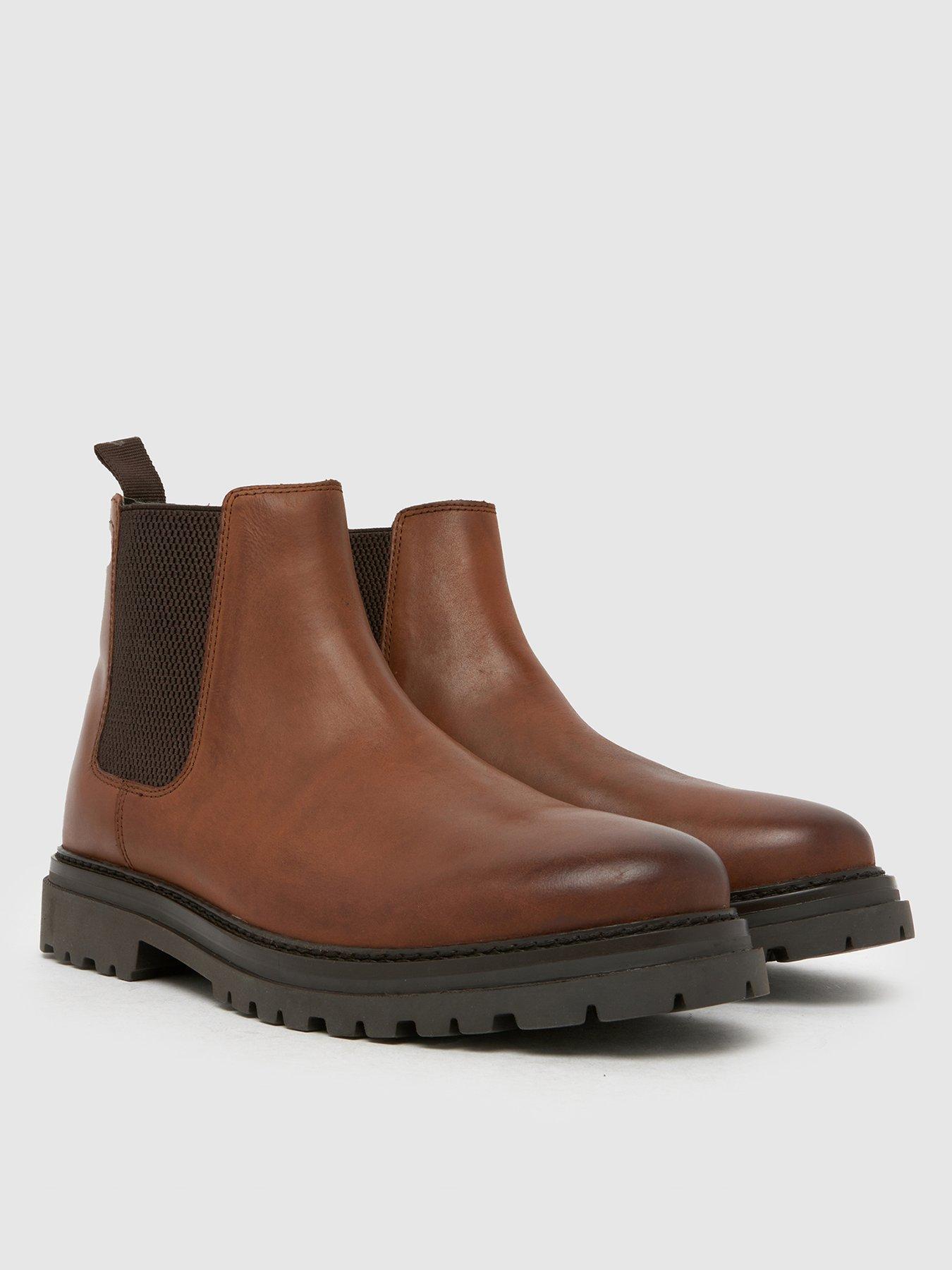  image of schuh-dax-leather-chelsea-boot-black