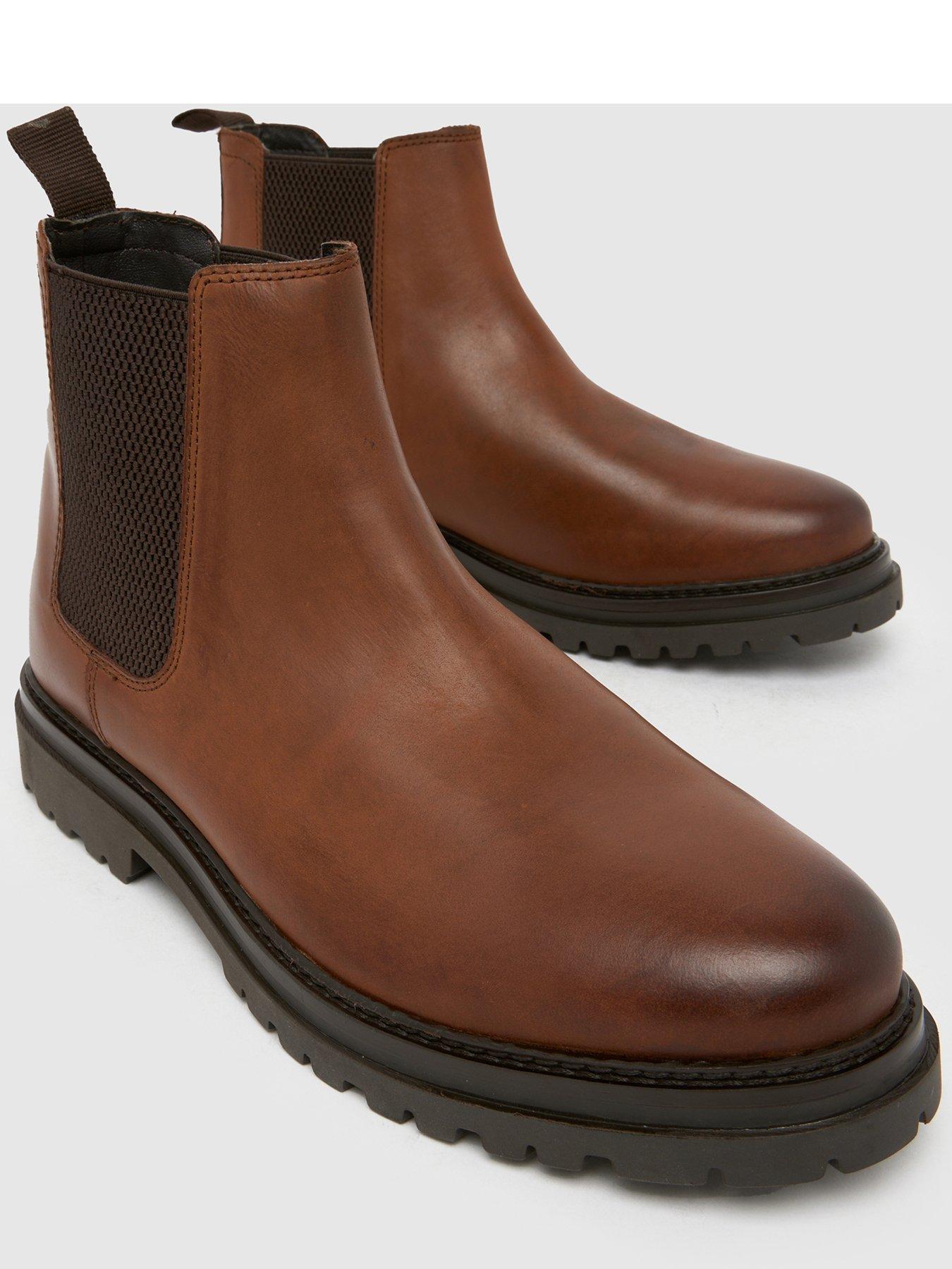  image of schuh-dax-leather-chelsea-boot-black