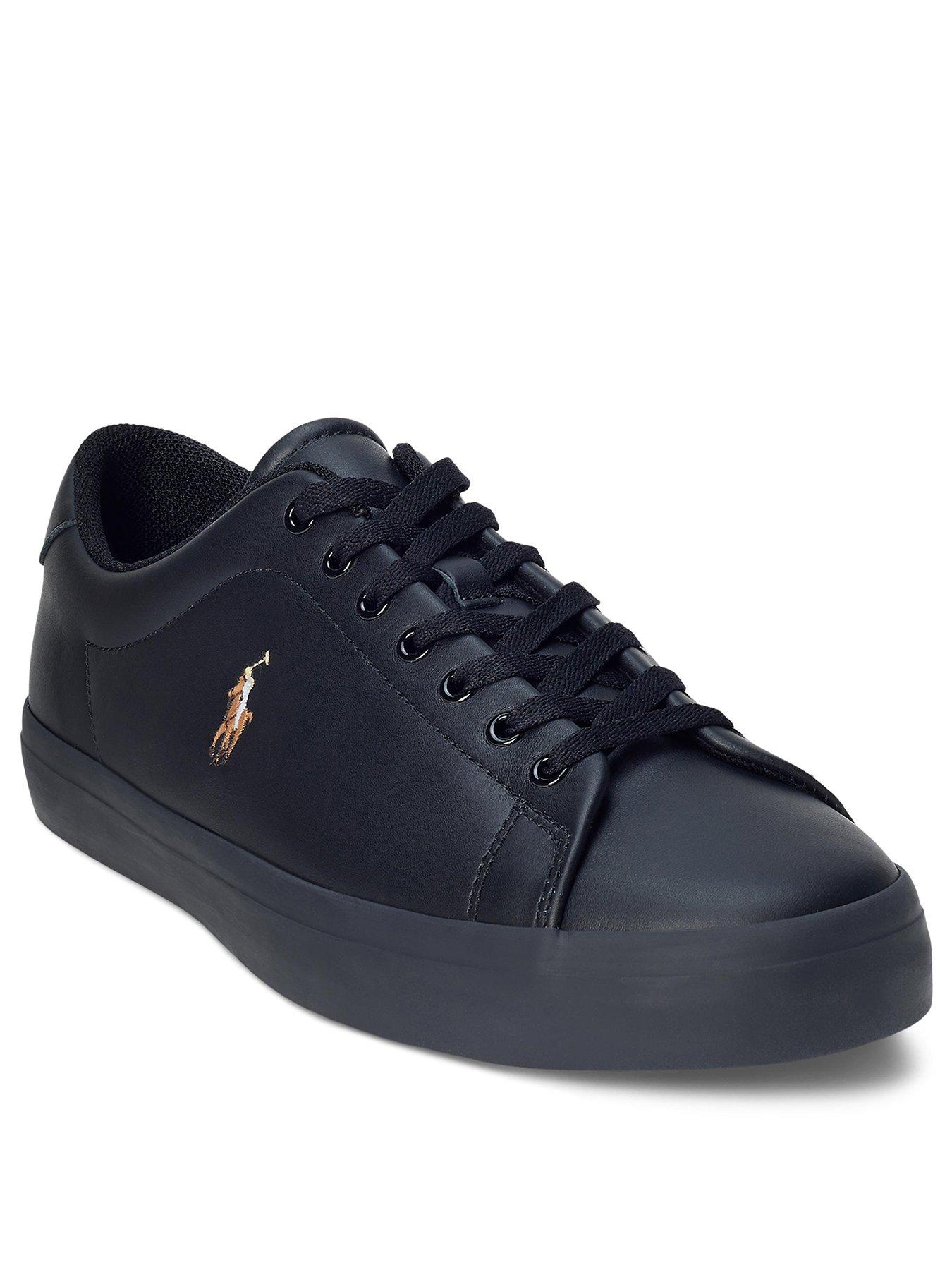 Image 2 of 4 of Polo Ralph Lauren Longwood Leather Trainers - Black