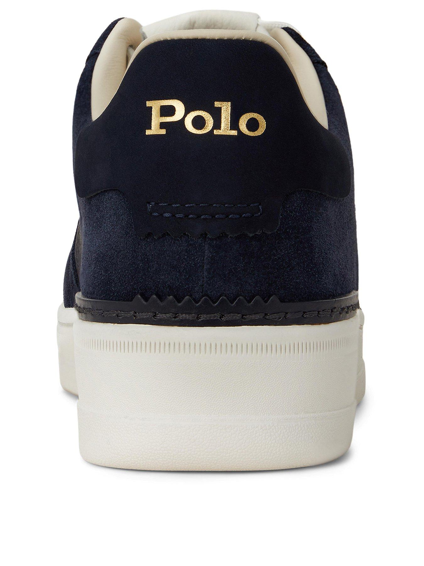 Image 3 of 4 of Polo Ralph Lauren Masters Court Leather/Suede Sneakers - Navy