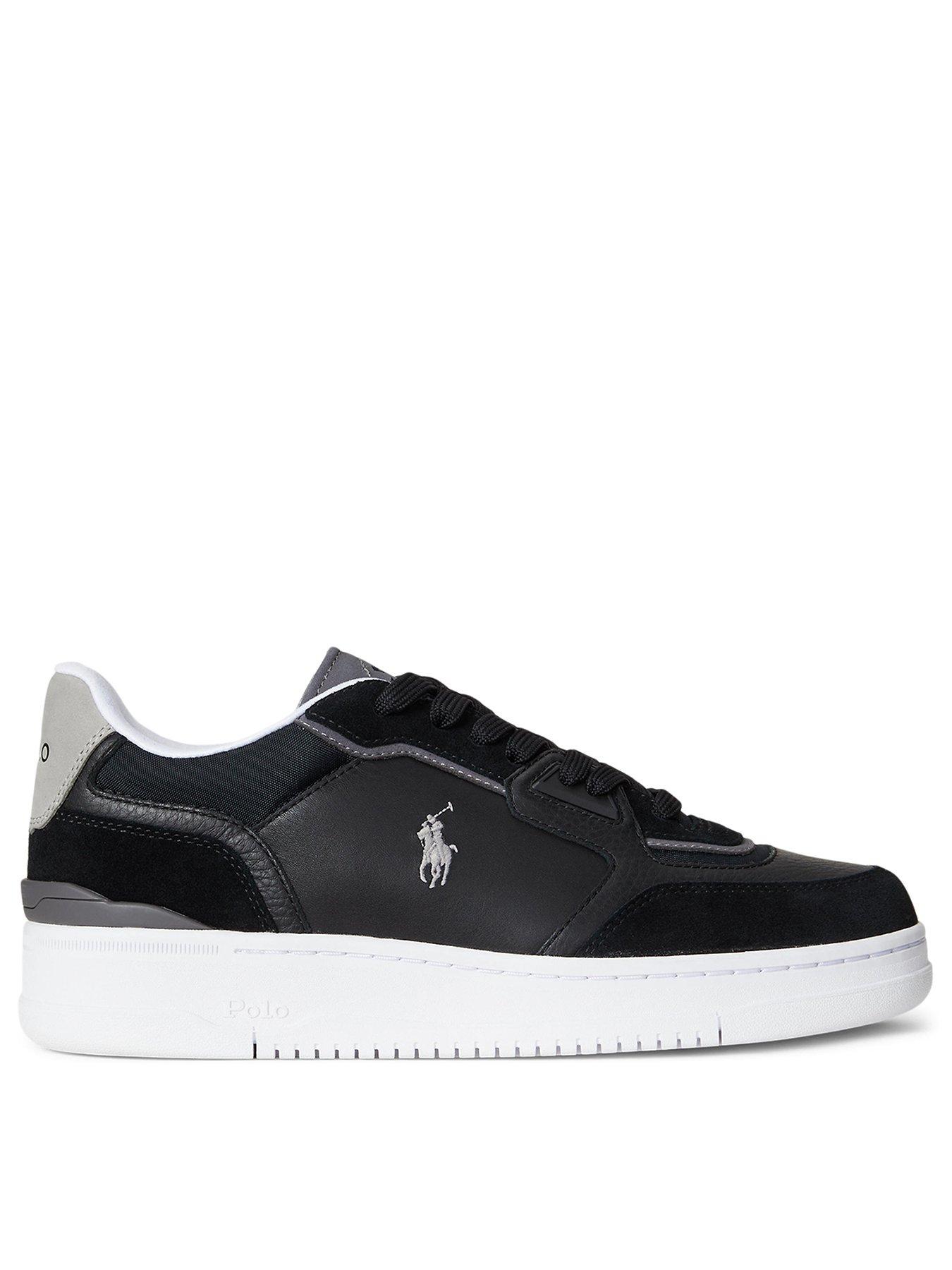  image of polo-ralph-lauren-open-masters-leathersuede-sneakers-blackgrey