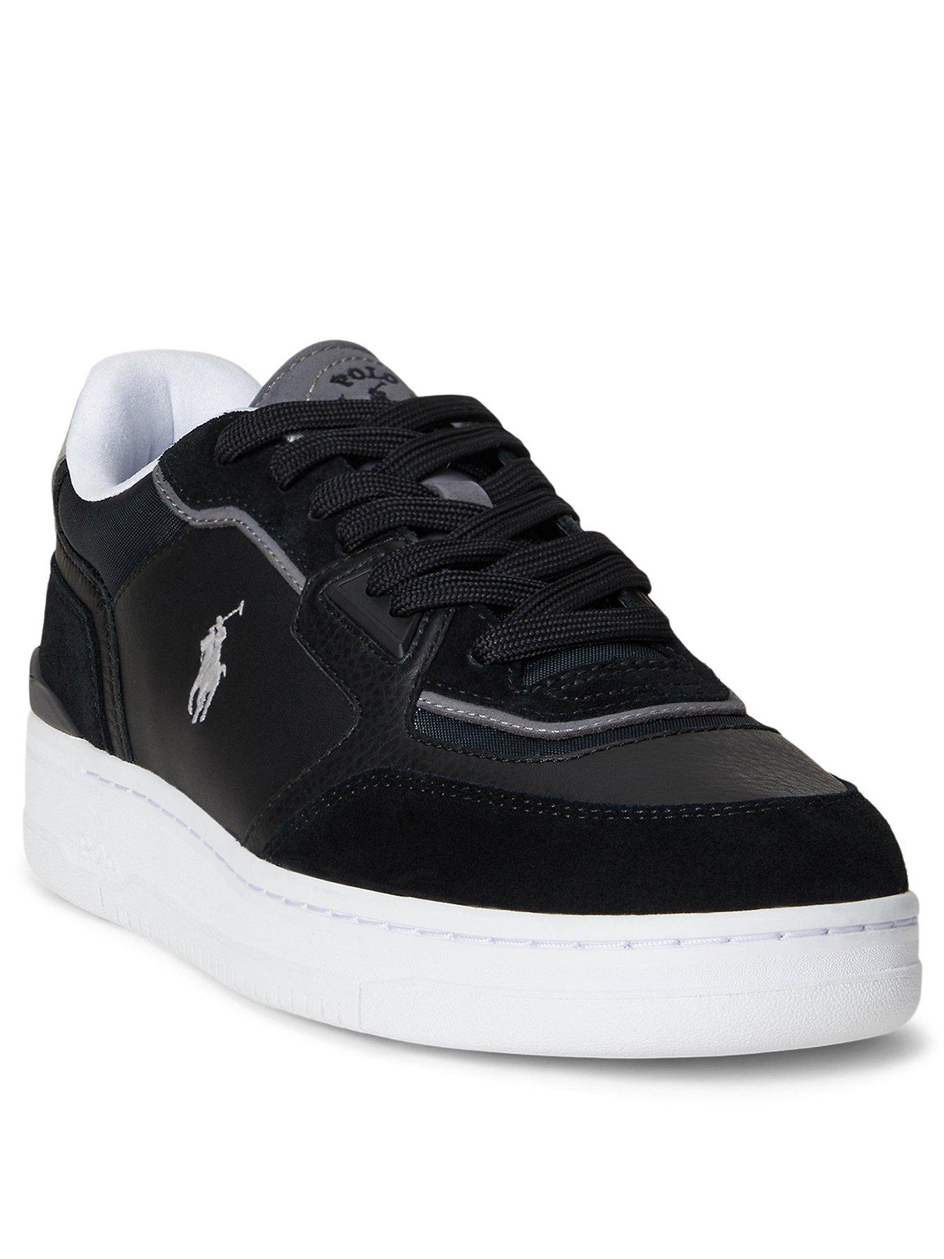  image of polo-ralph-lauren-open-masters-leathersuede-sneakers-blackgrey