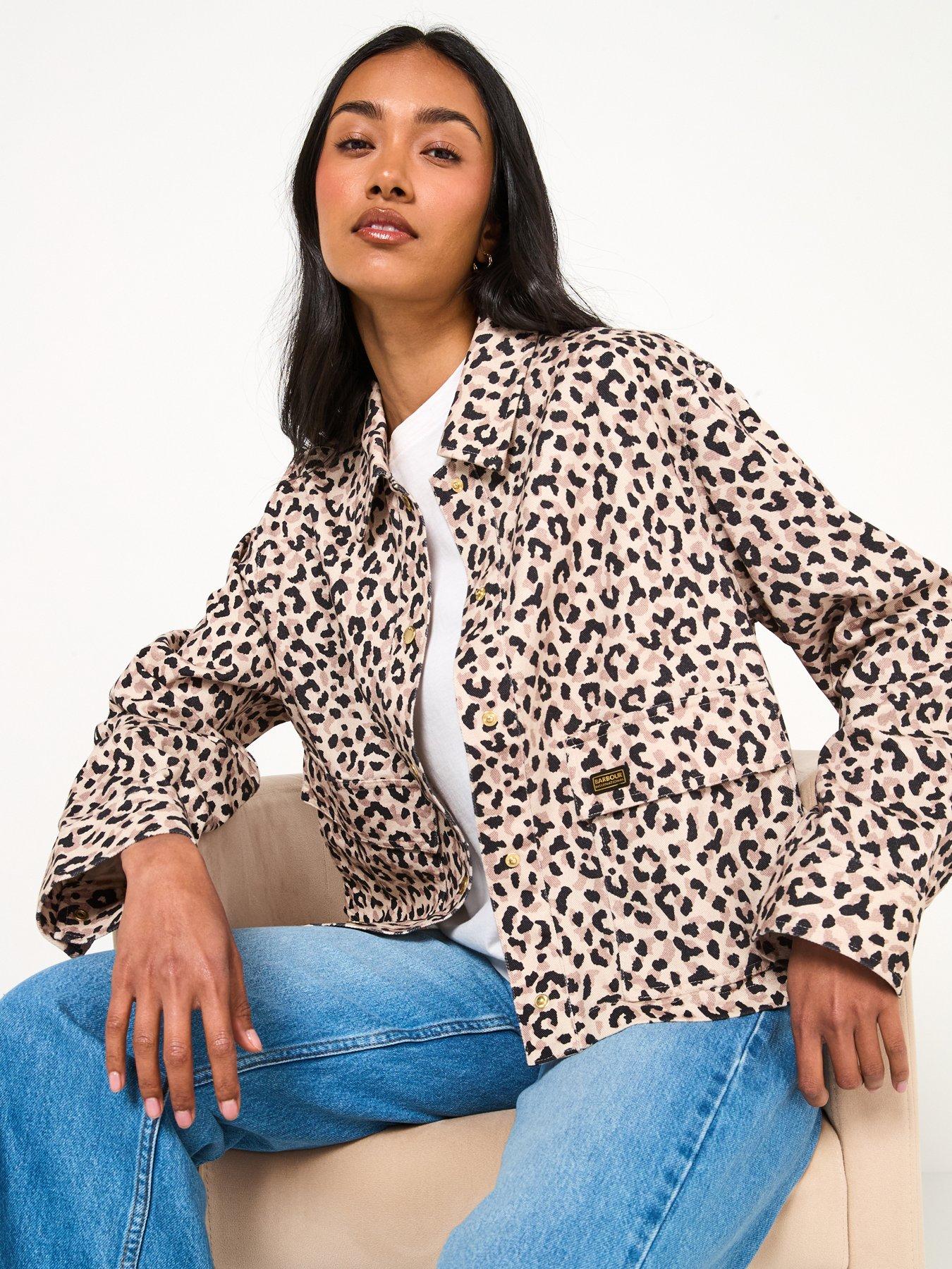 Image 1 of 6 of Barbour International Harley Leopard Print&nbsp;Overshirt - Multi