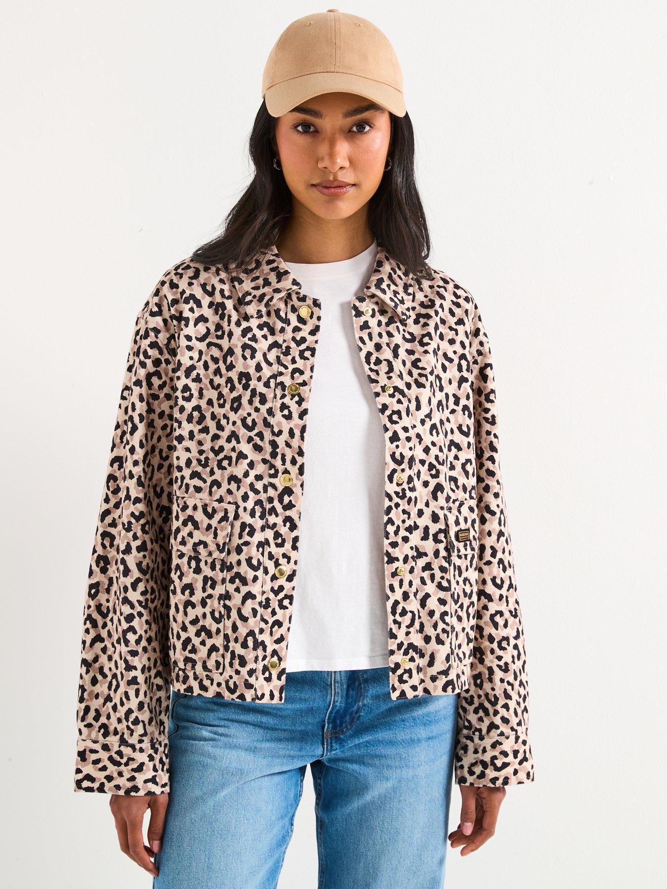 Image 4 of 6 of Barbour International Harley Leopard Print&nbsp;Overshirt - Multi