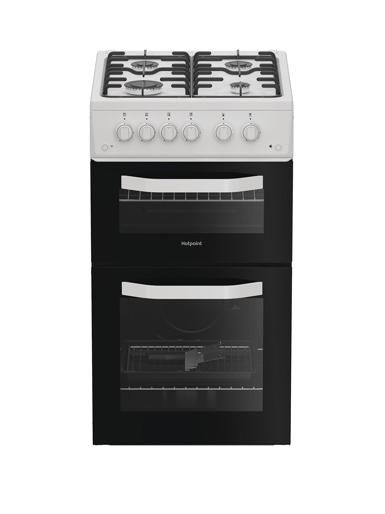 Image 1 of 6 of Hotpoint HTG5GCW 50cm Gas Twin Cooker - White