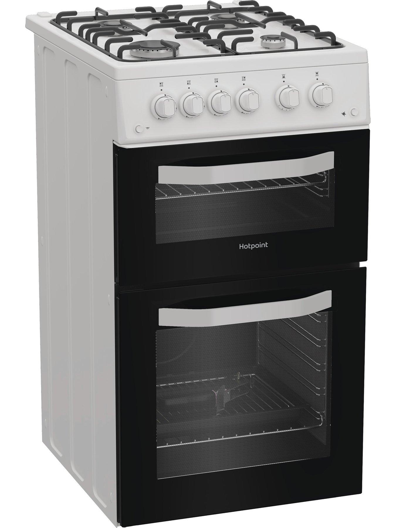 Image 2 of 6 of Hotpoint HTG5GCW 50cm Gas Twin Cooker - White