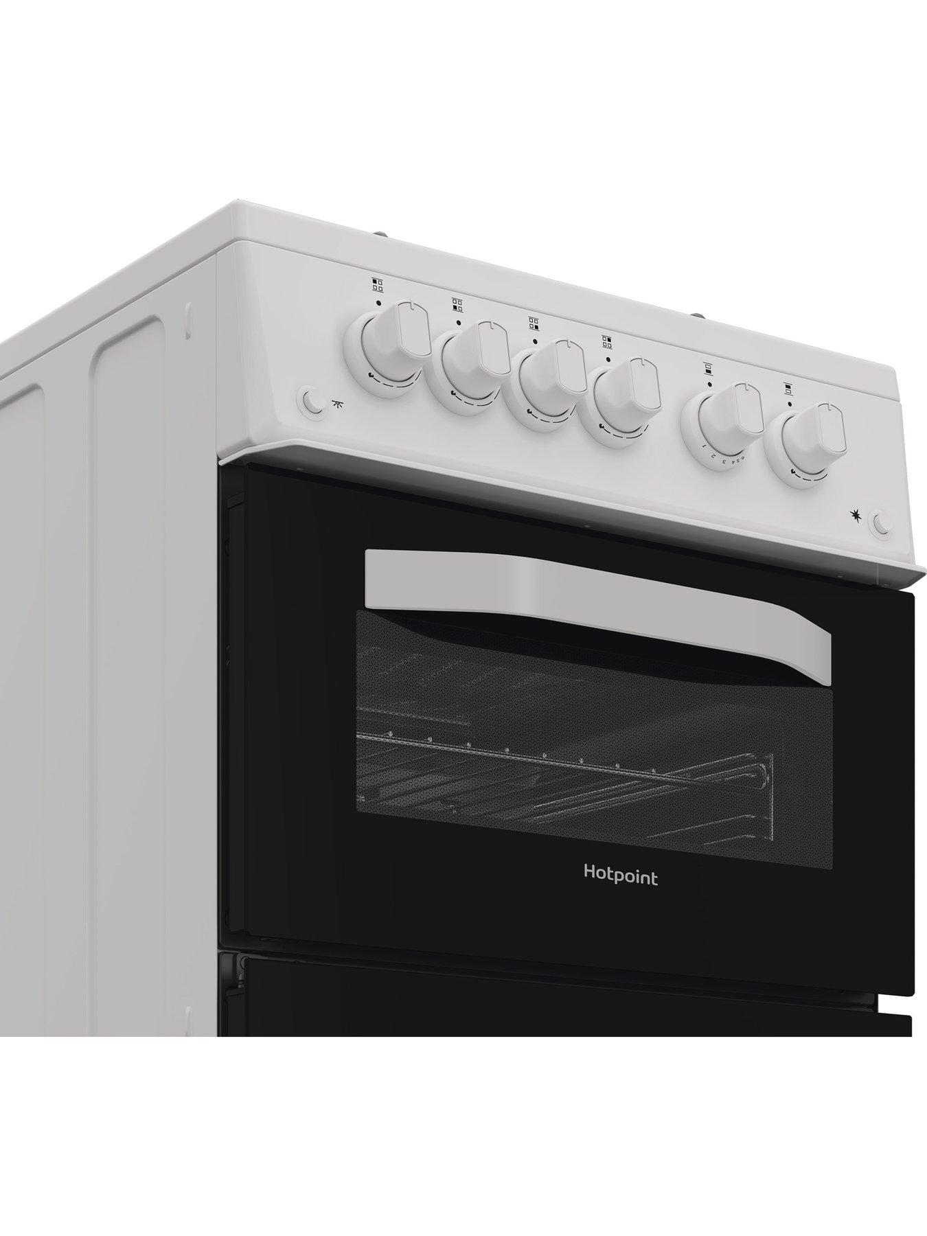 Image 3 of 6 of Hotpoint HTG5GCW 50cm Gas Twin Cooker - White