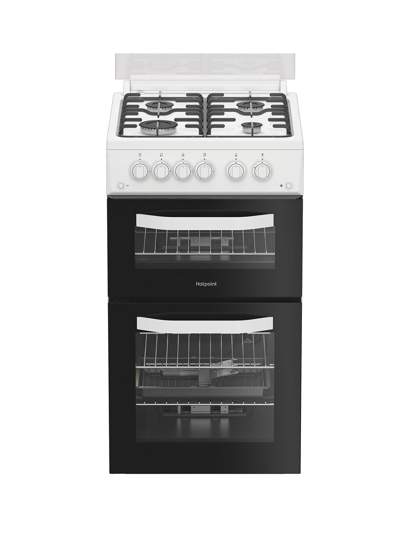Hotpoint HDG5GCW 50cm Gas Double Cooker - White
