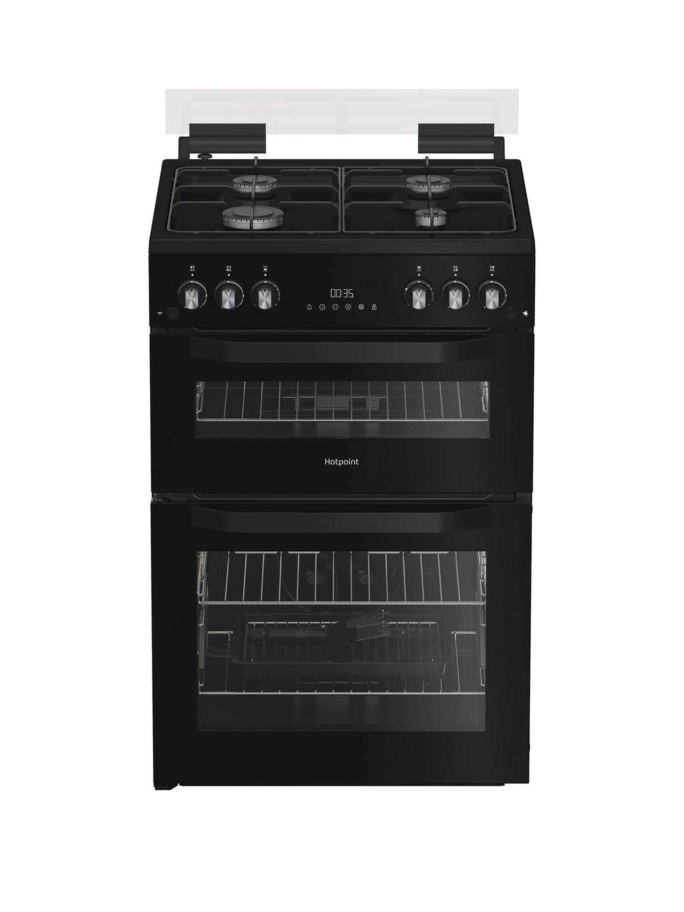 undefined HDG6GDCB1 60cm Gas Double Cooker with Glass Lid - Black