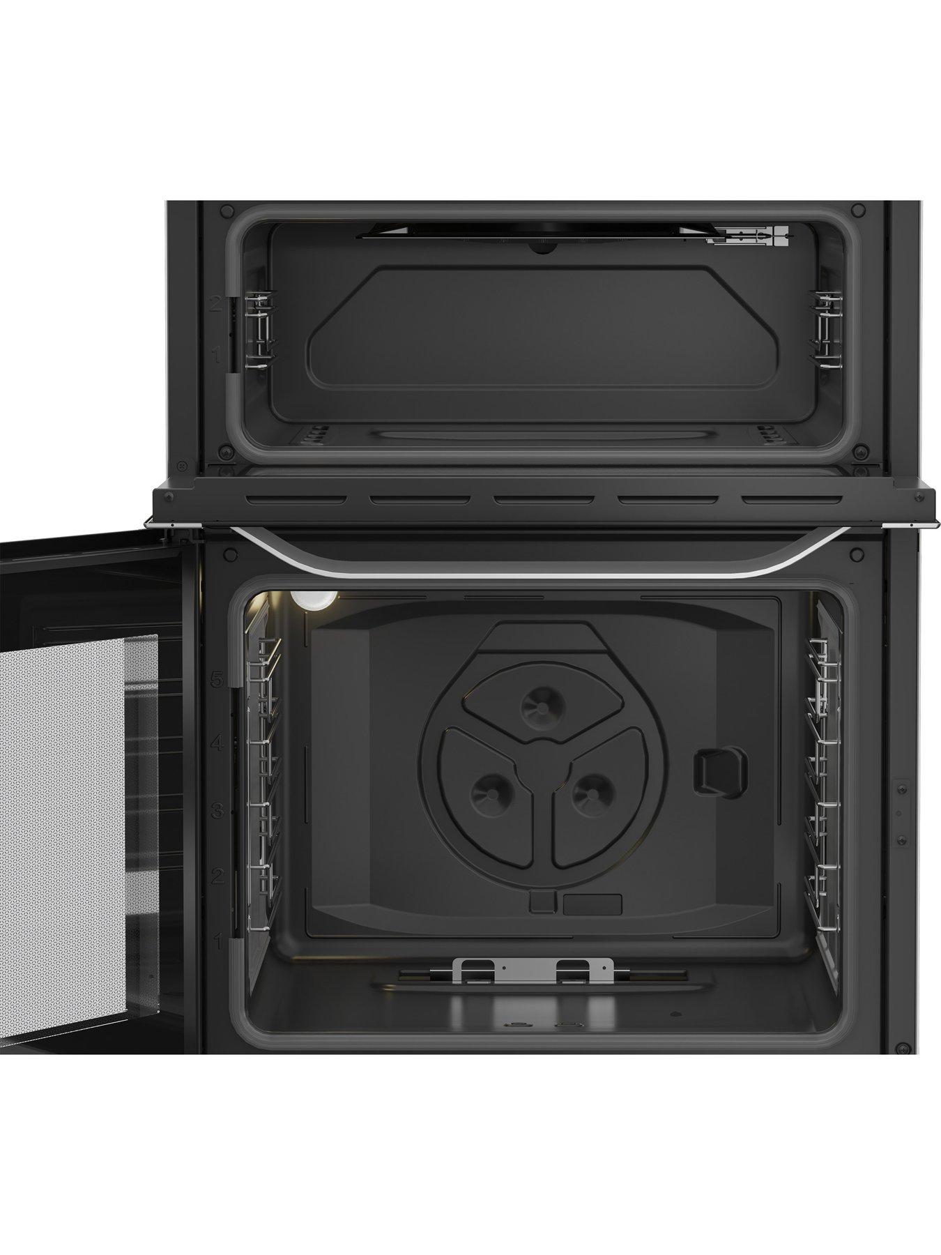  image of hotpoint-hdg6gdcx-60cm-gas-double-cooker-with-glass-lid-stainless-steel