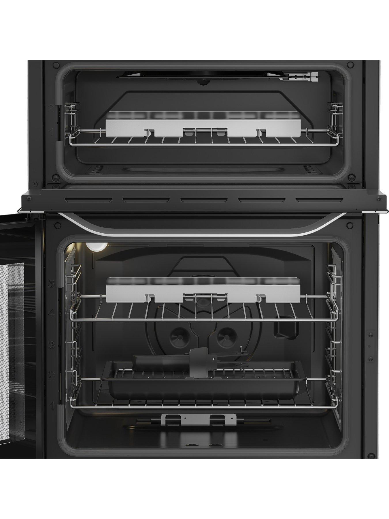  image of hotpoint-hdg6gdcx-60cm-gas-double-cooker-with-glass-lid-stainless-steel