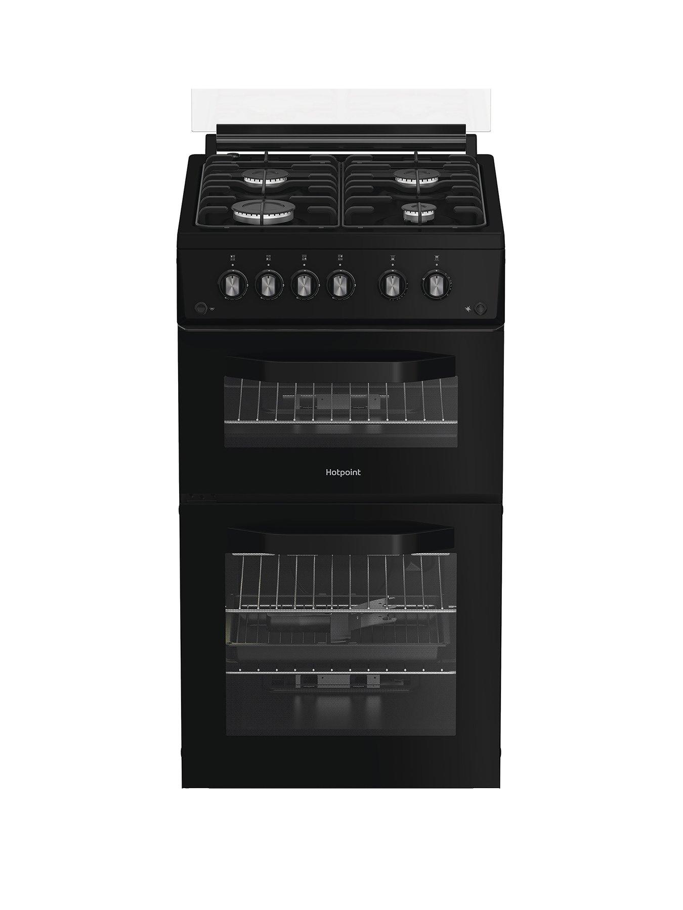 Image 1 of 6 of Hotpoint HDG5GCB 50cm Gas Double Cooker - Black
