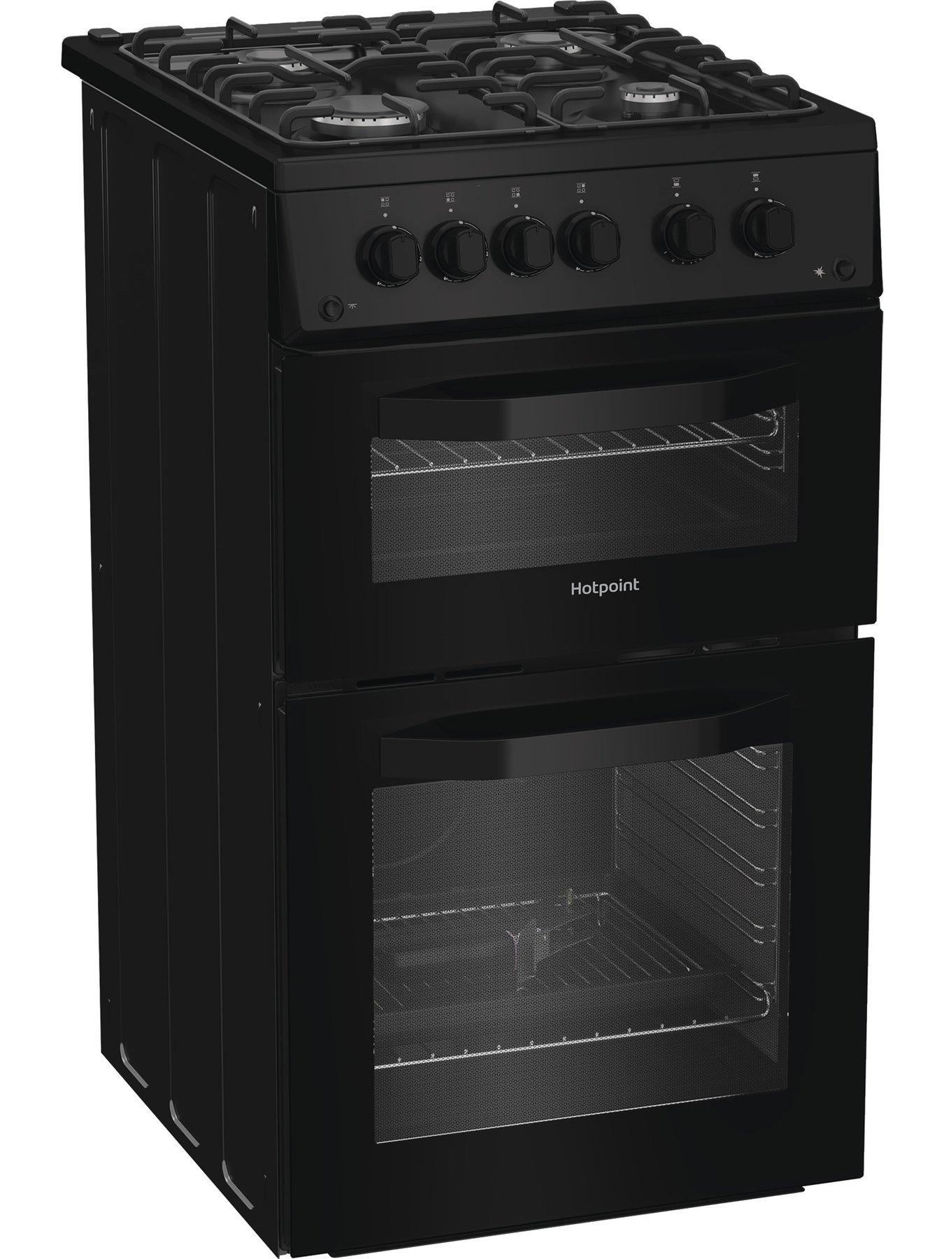 Image 2 of 6 of Hotpoint HTG5GCB 50cm Gas Twin Cooker - Black