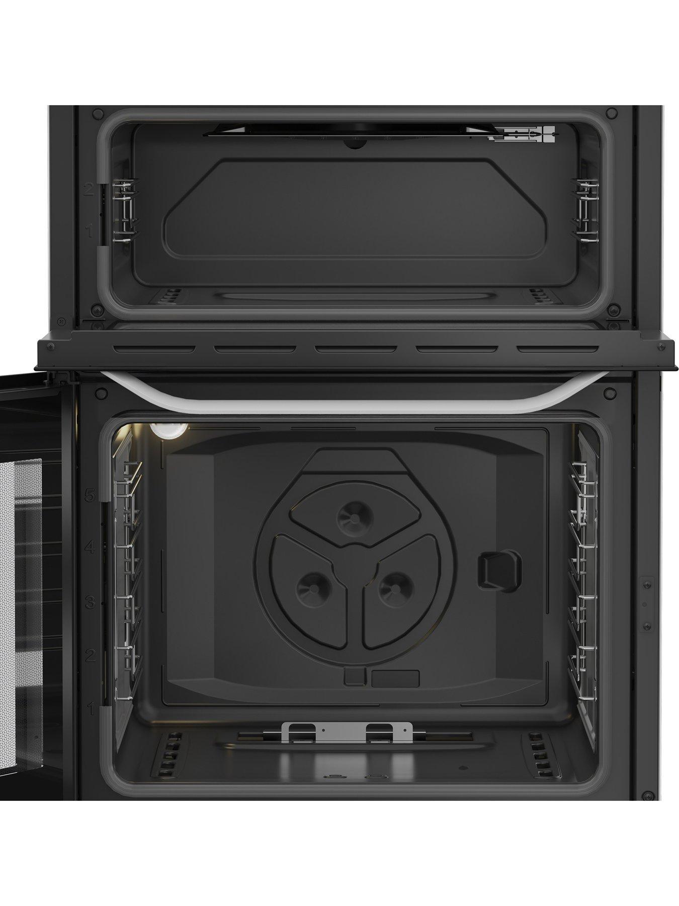 Image 4 of 6 of Hotpoint HTG6GDCW 60cm Gas Twin Cooker with Glass Lid - White