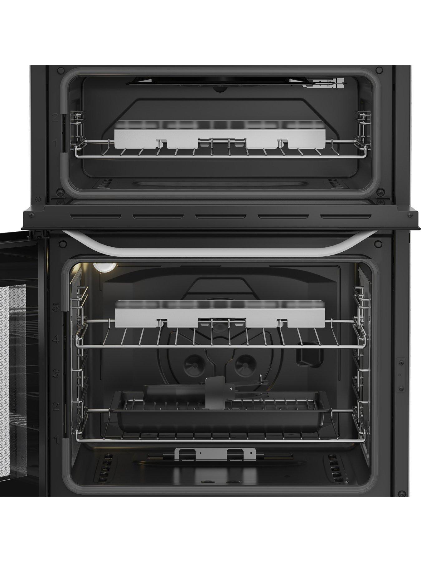 Image 6 of 6 of Hotpoint HTG6GDCW 60cm Gas Twin Cooker with Glass Lid - White