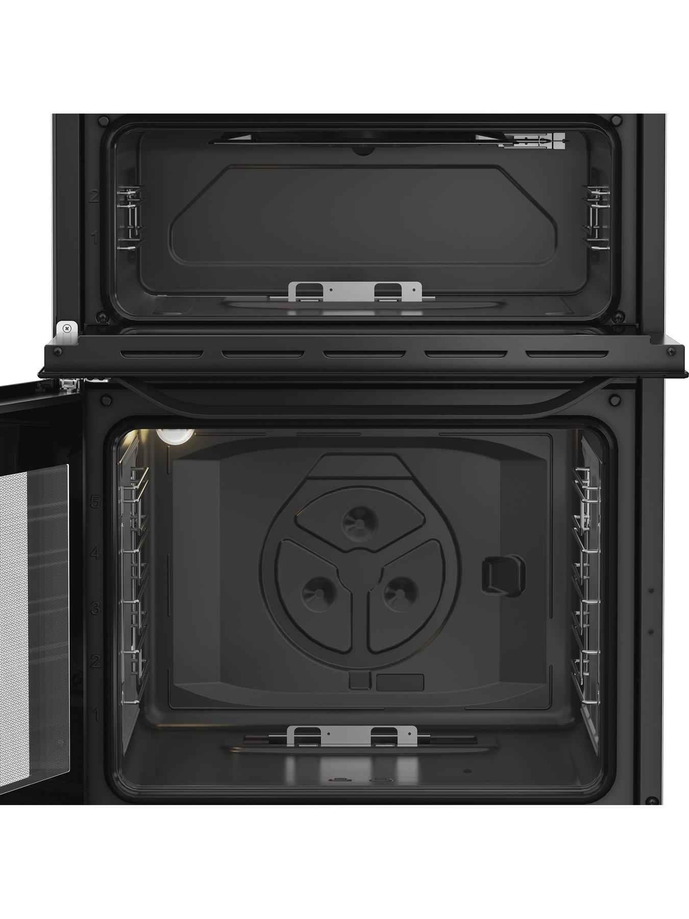 Image 4 of 6 of Hotpoint HTG6GDCB1 60cm Gas Twin Cooker with Glass Lid - Black