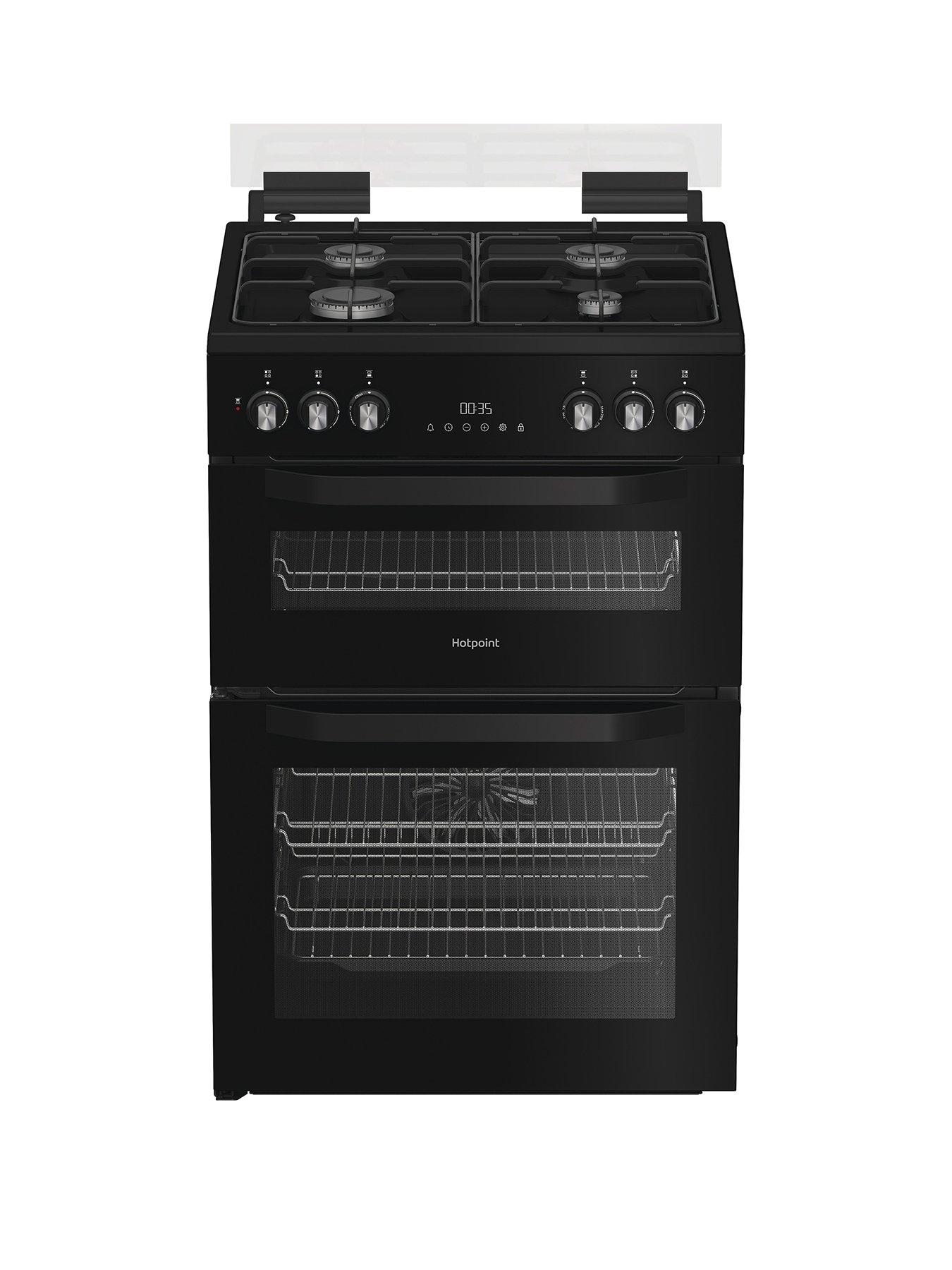 undefined HDD6GDC2B1 60cm Dual Fuel Double Cooker with Glass Lid - Black