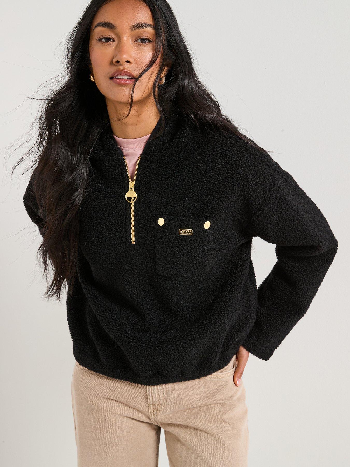  image of barbour-international-bintl-lola-fleece-hoodie-black