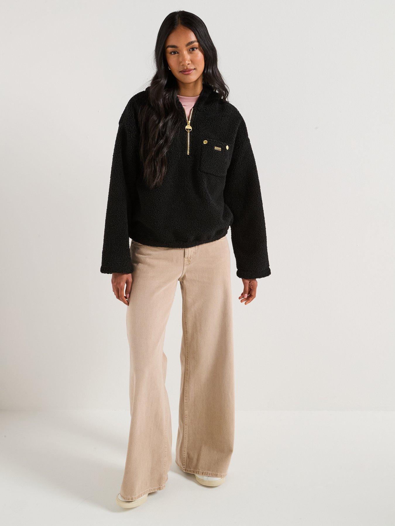  image of barbour-international-bintl-lola-fleece-hoodie-black