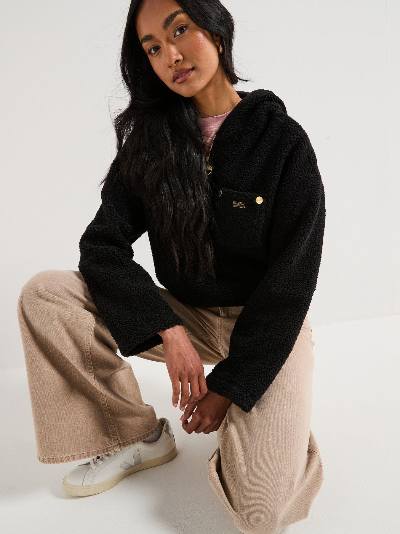  image of barbour-international-bintl-lola-fleece-hoodie-black