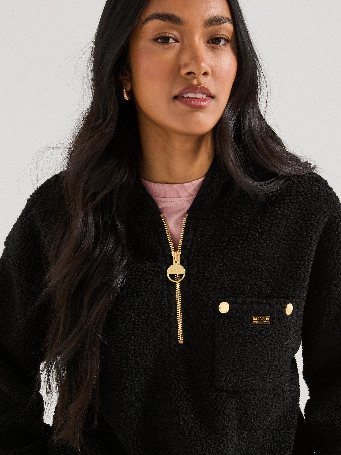  image of barbour-international-bintl-lola-fleece-hoodie-black