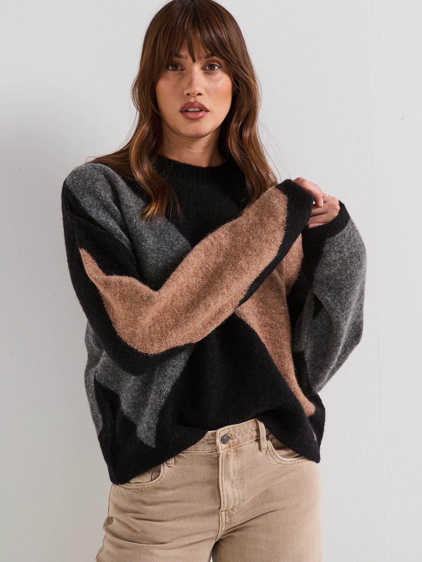 front image of barbour-sabrina-knitted-jumper-multi