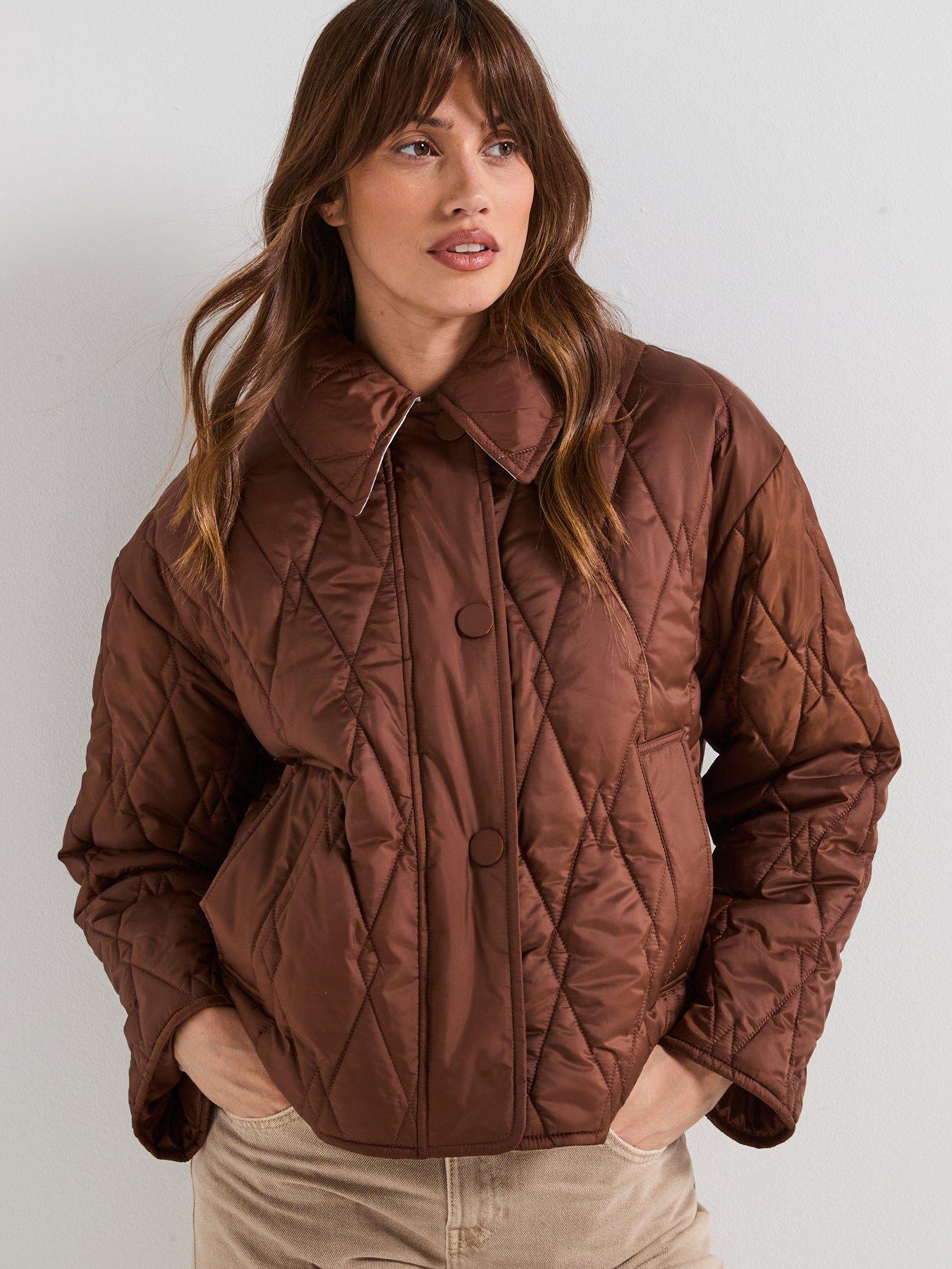  image of barbour-bernadette-quilted-jacket-brown