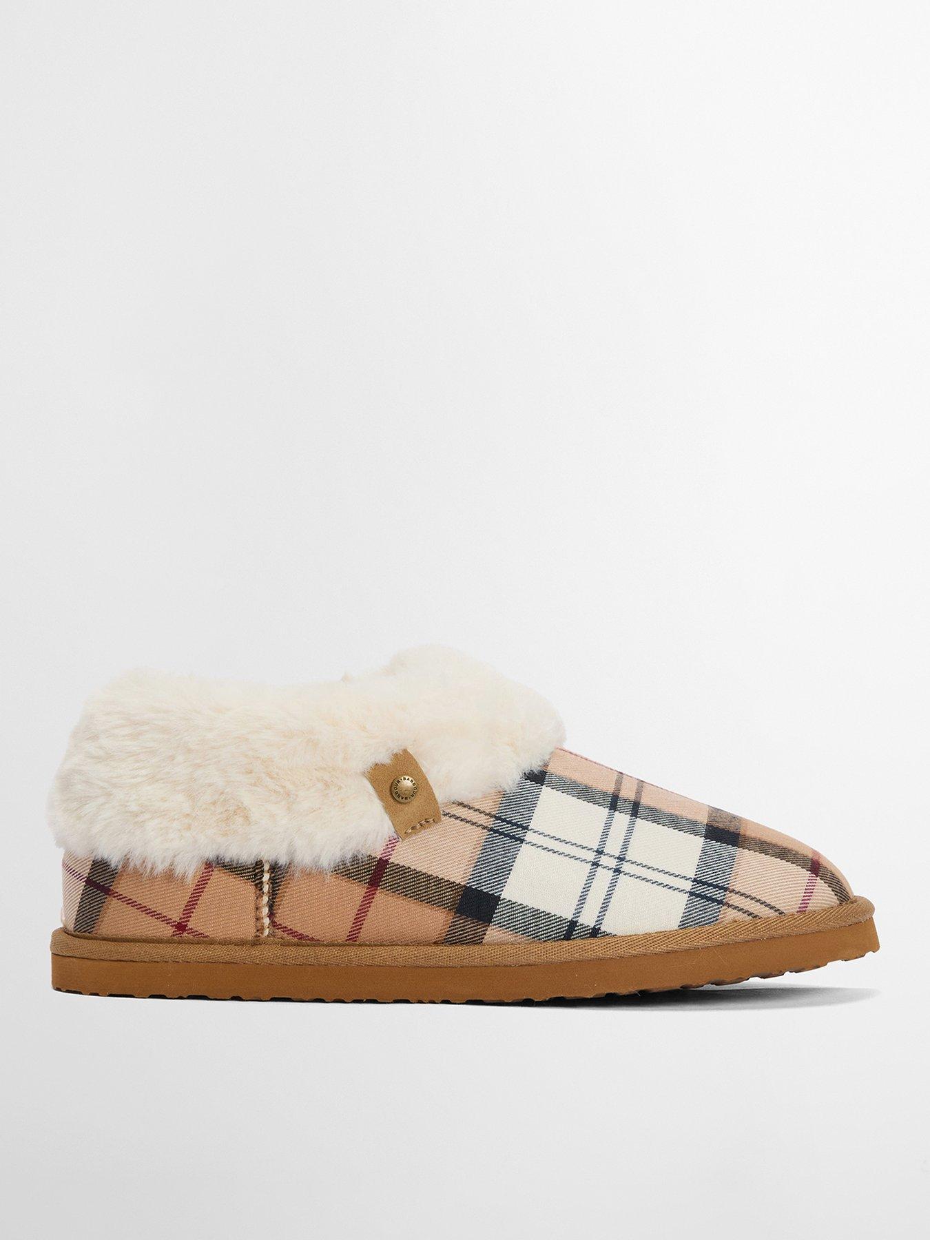 undefined Eloise Tartan Bootie Slipper - Brown
