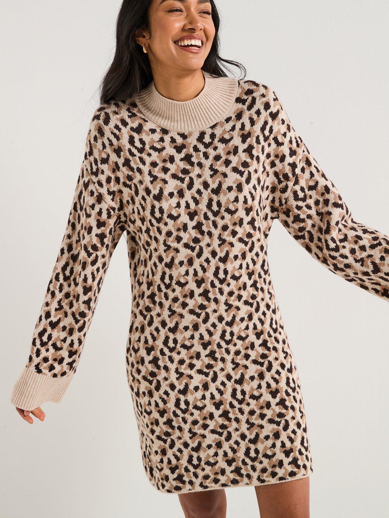 undefined Juliana Knitted Mini Dress - Animal