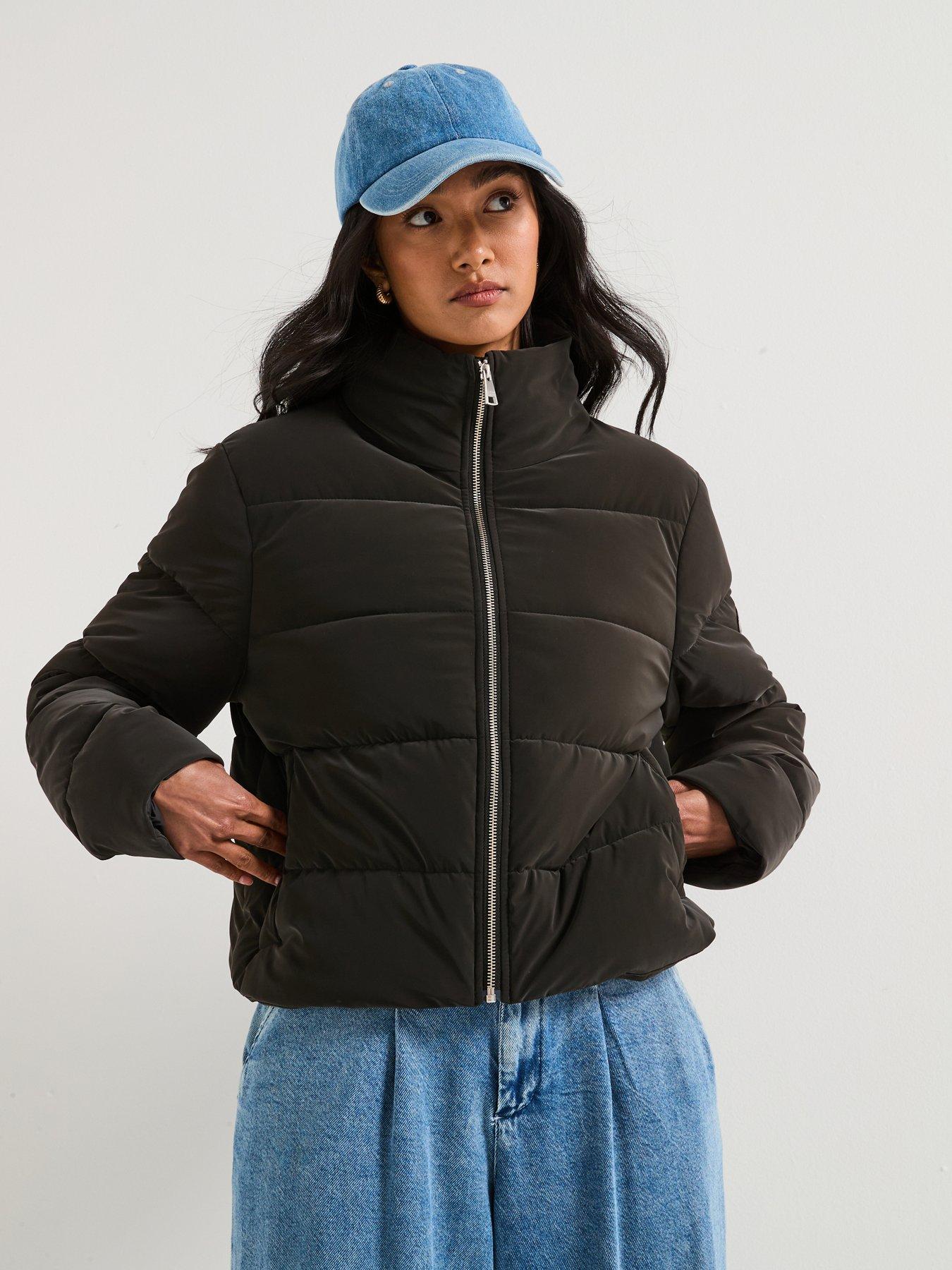 undefined B.intl Hudson Faux Velvet Puffer Jacket - Black