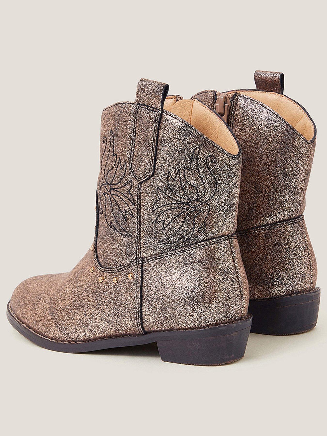 Image 3 of 3 of Monsoon Girls Brooke Cowboy Boots - Bronzed