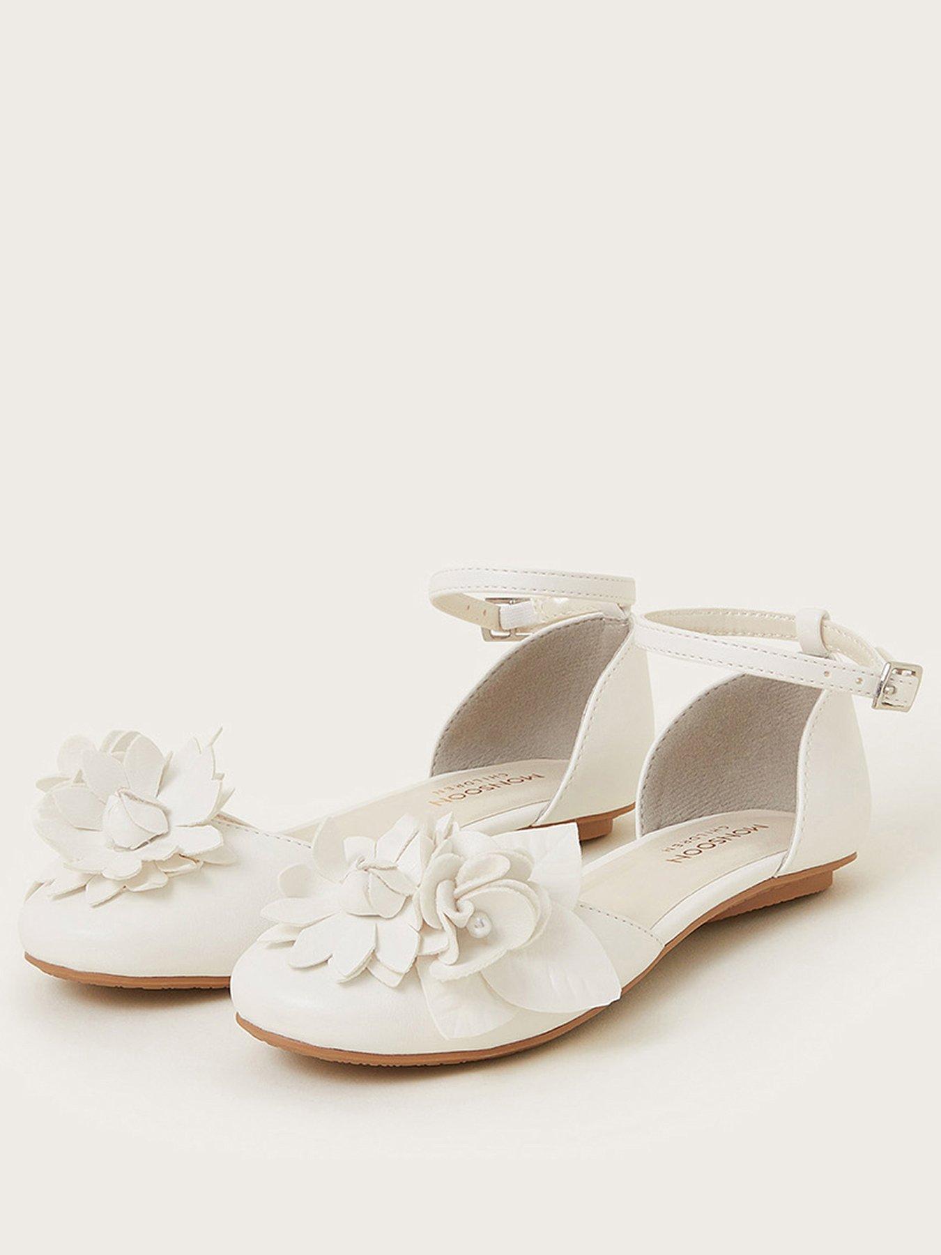  image of monsoon-girls-ivory-flower-ballerina-light-cream