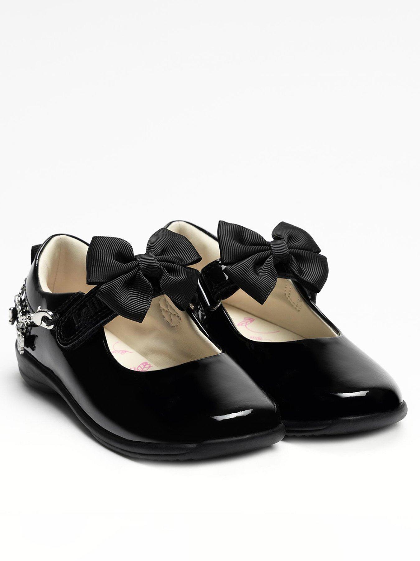  image of lelli-kelly-izzy-patent-leather-removeable-bracelet-bow-shoe-black