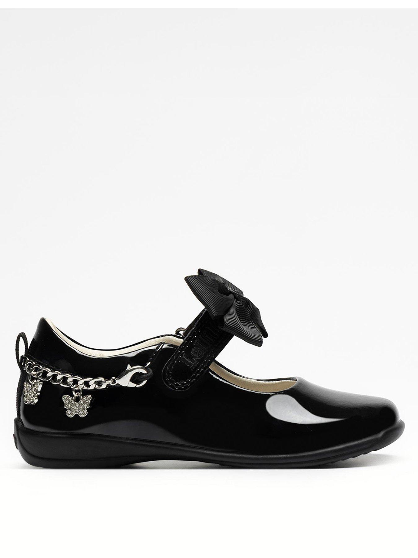  image of lelli-kelly-izzy-patent-leather-removeable-bracelet-bow-shoe-black