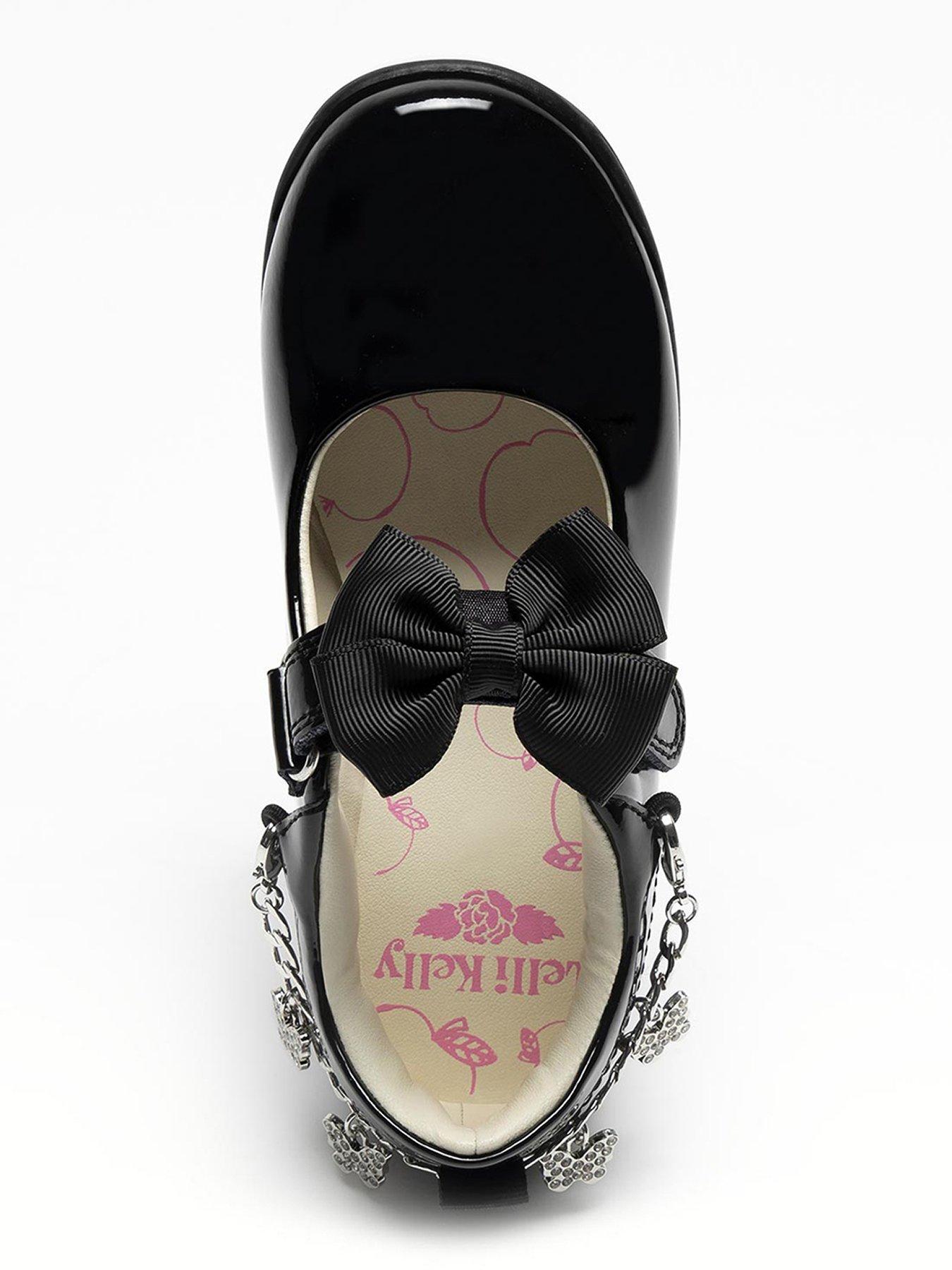  image of lelli-kelly-izzy-patent-leather-removeable-bracelet-bow-shoe-black
