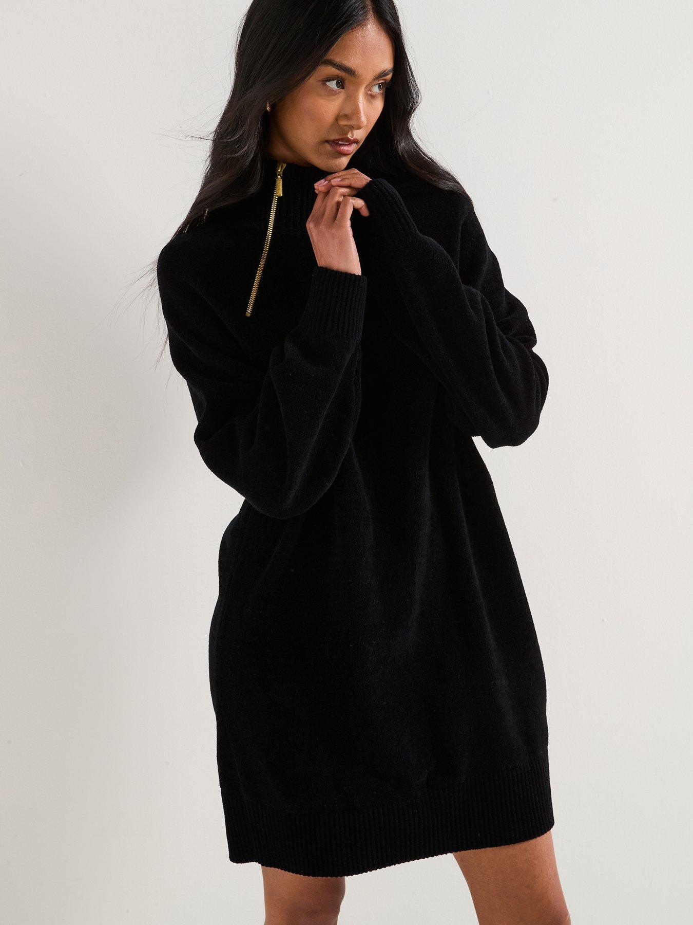 undefined Saskia Knitted Mini Dress - Black